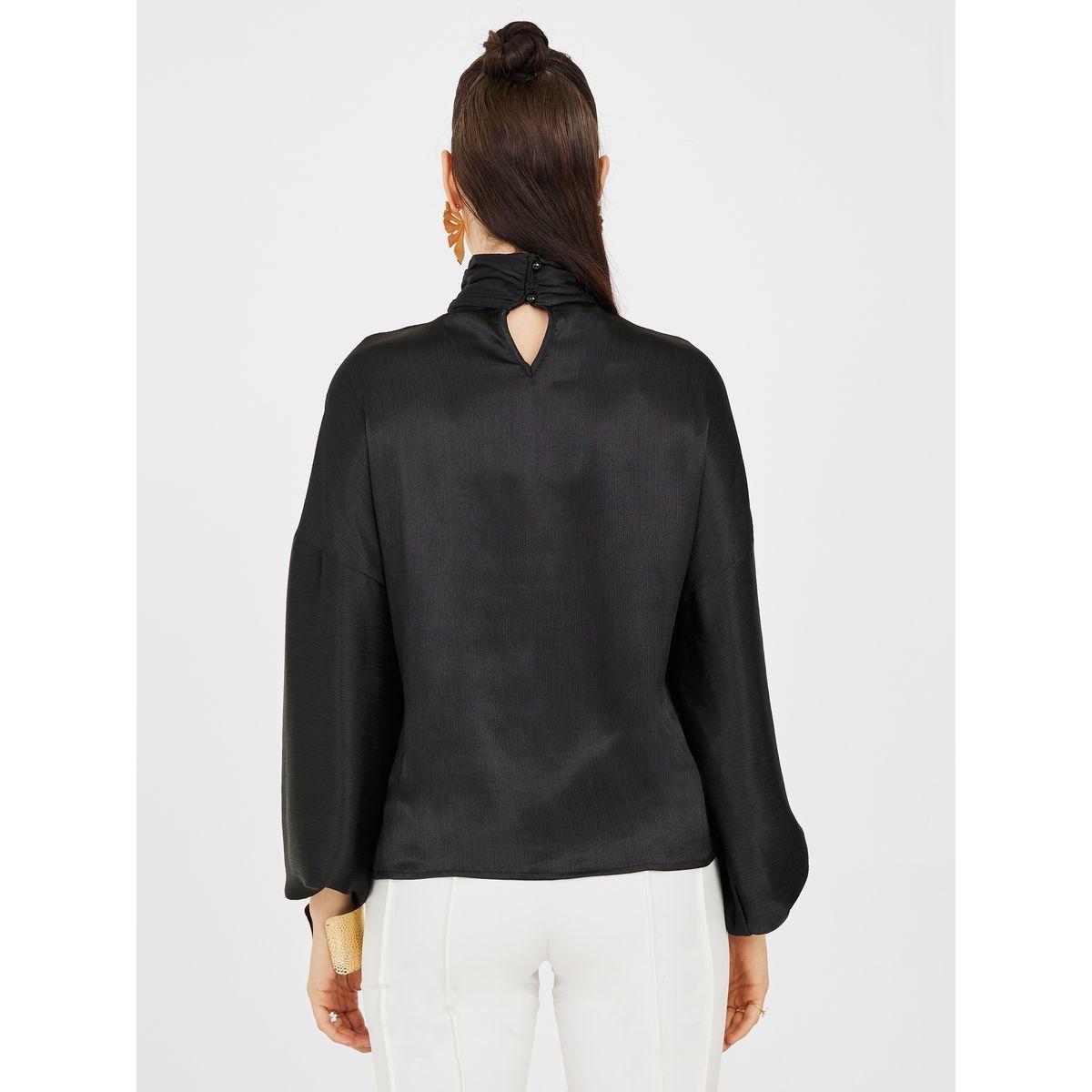 Styli Keyhole Detail High Neck Long Sleeve Blouse-women-clothing-shirtsandblouses-blouses-image-5