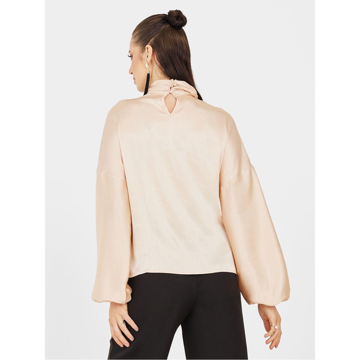Styli Keyhole Detail High Neck Long Sleeve Blouse-women-clothing-shirtsandblouses-blouses-image-5