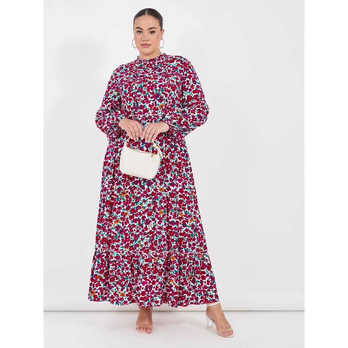 Styli Plus Size Floral Print A-Line Maxi Dress-women-clothing-dresses-image-4