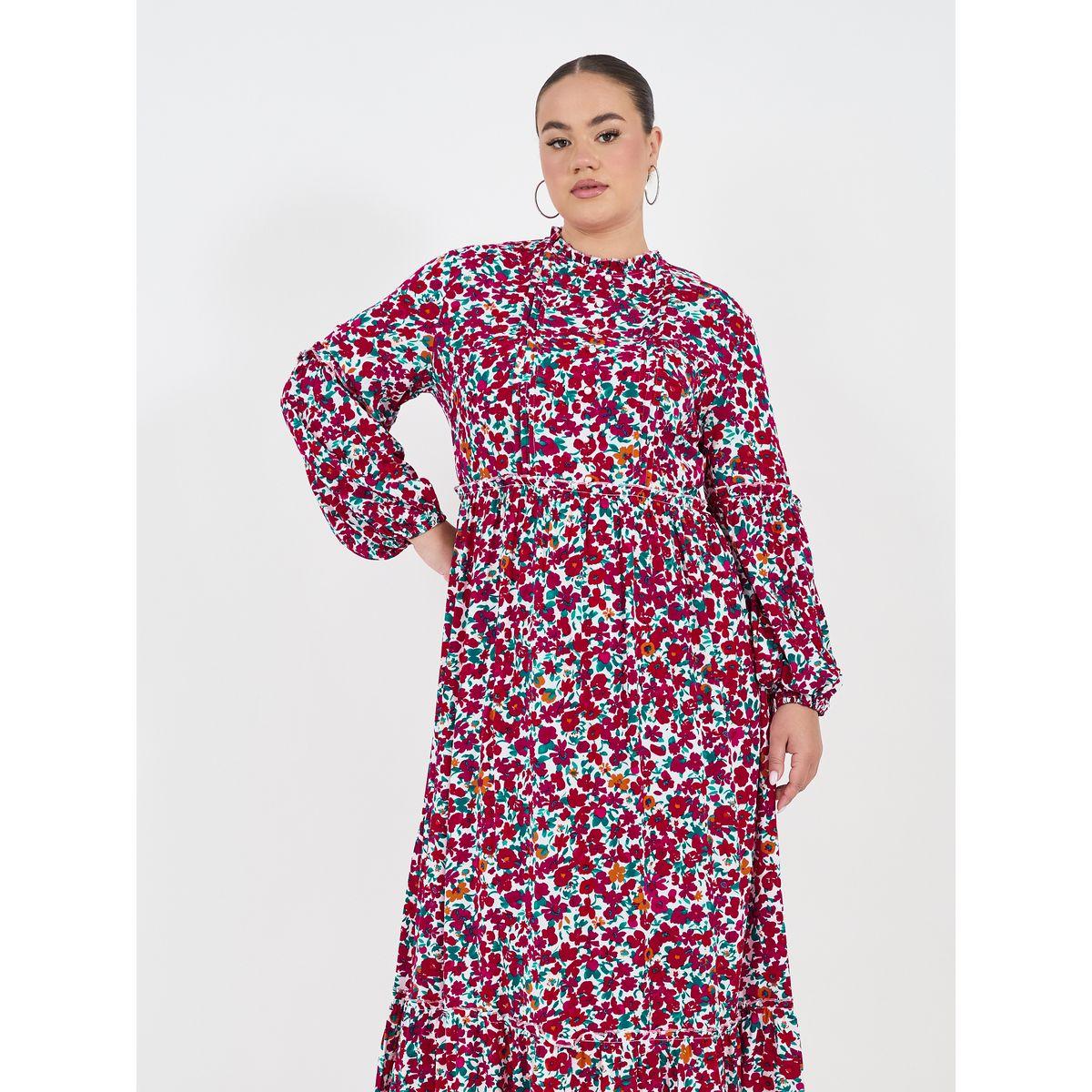 Styli Plus Size Floral Print A-Line Maxi Dress-women-clothing-dresses-image-5