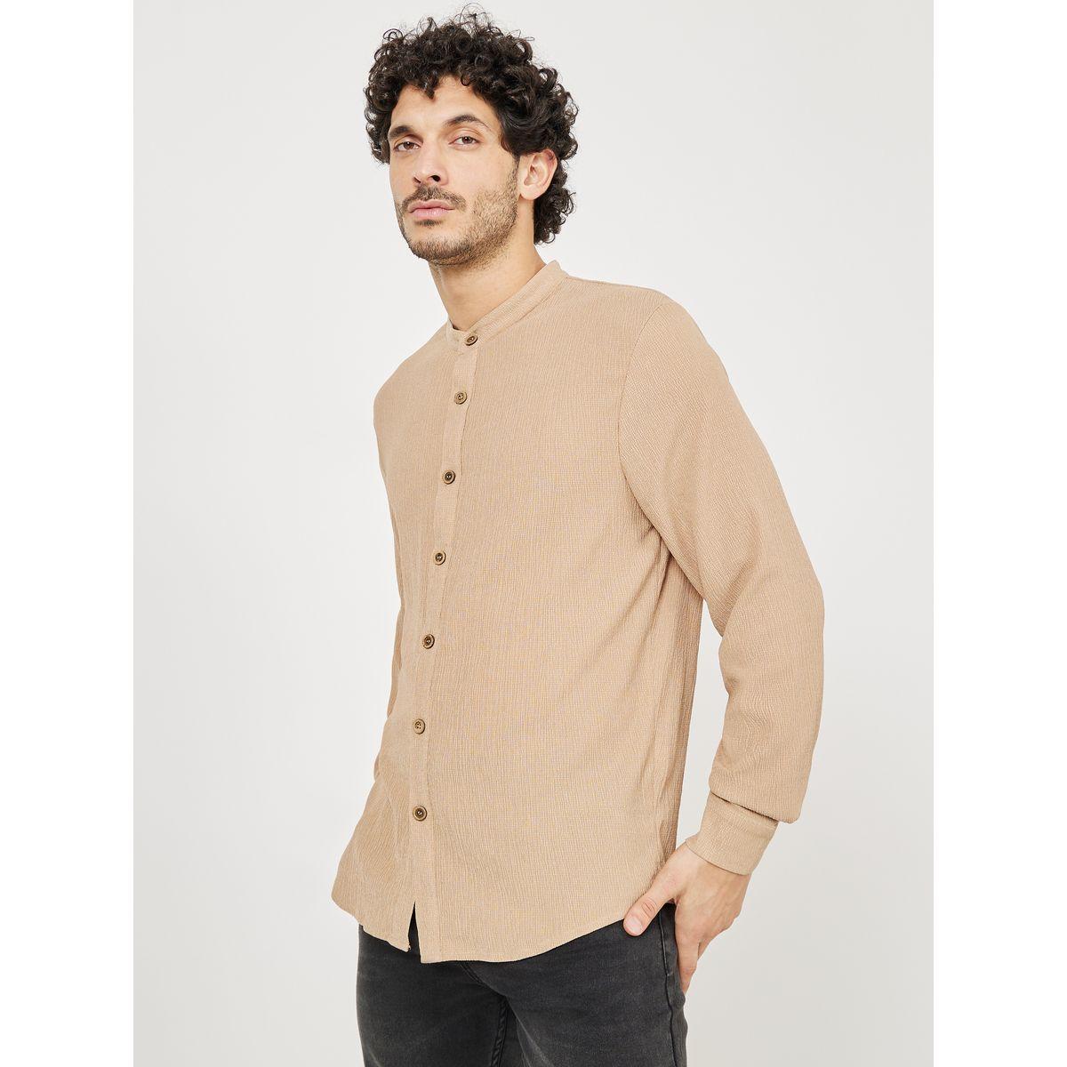 قميص محبوك بياقة بدون طيات-men-clothing-shirts-image-1