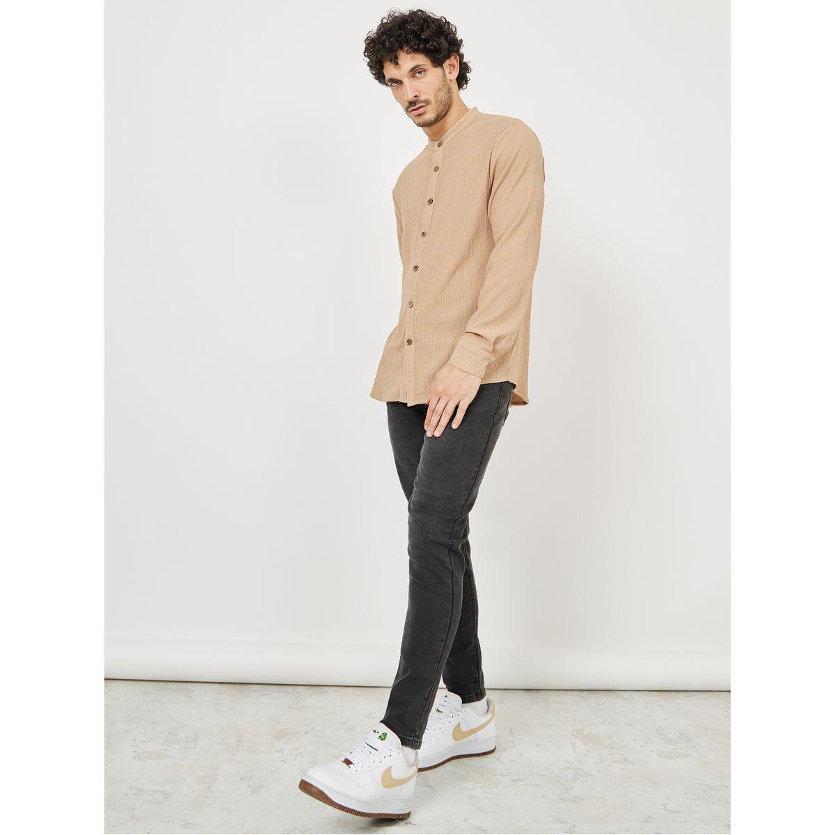 قميص محبوك بياقة بدون طيات-men-clothing-shirts-image-2