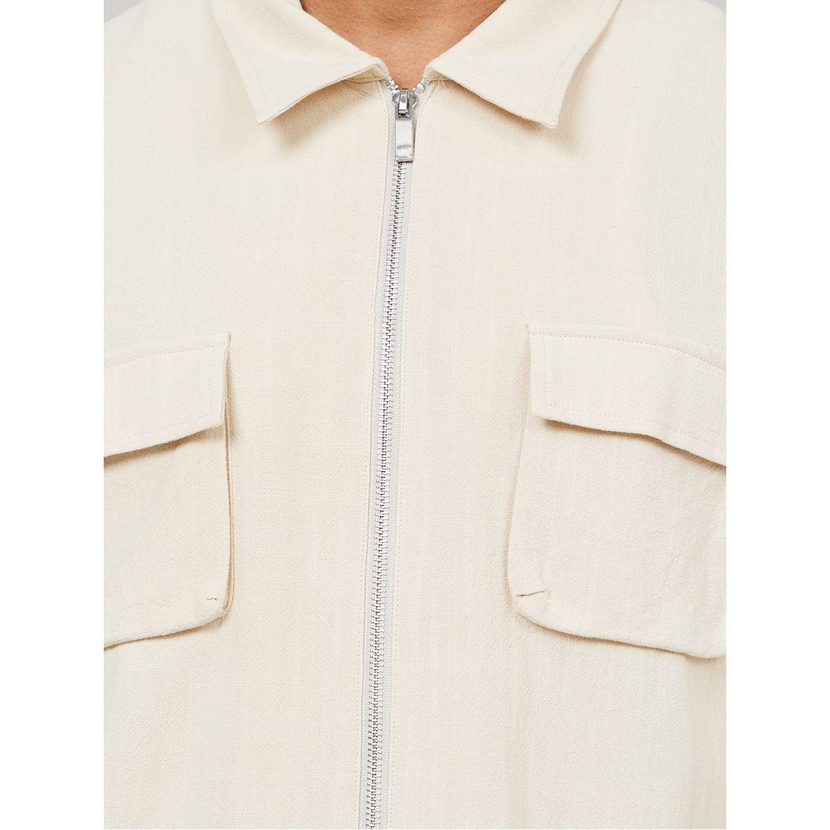 Styli Limited Linen Viscose Oversized Shirt with Utility Pocket-men-clothing-shirts-image-4