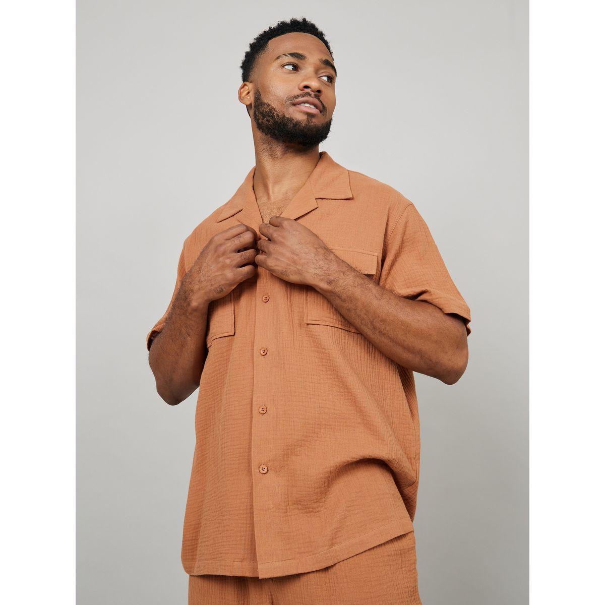 Styli Limited Premium Crinkled Cotton Cuban Collar Shirt-men-clothing-shirts-image-1