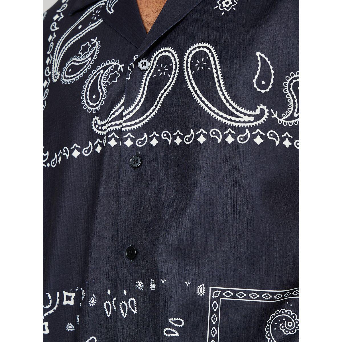 Styli Limited Bandana Paisley Print Cuban Collar Shirt-men-clothing-shirts-image-3
