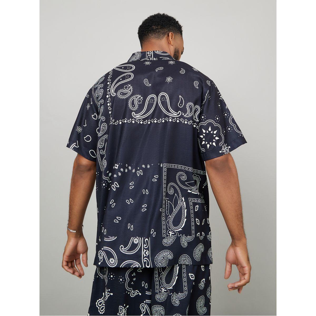 Styli Limited Bandana Paisley Print Cuban Collar Shirt-men-clothing-shirts-image-4