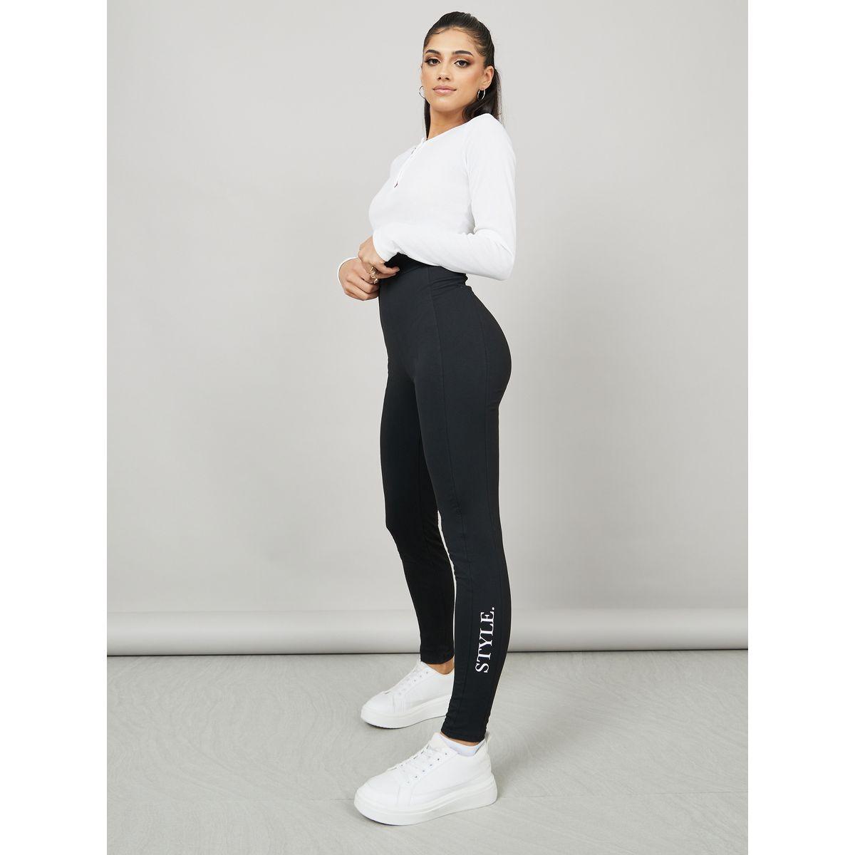 Styli Style Slogan Print Side Detail Leggings-women-clothing-bottoms-leggings-image-3