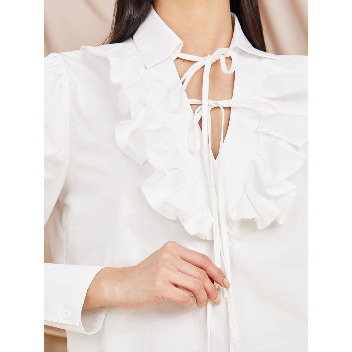 Styli Regular Fit Tie-Up Neck Ruffle Detail Blouse-women-clothing-shirtsandblouses-blouses-image-4