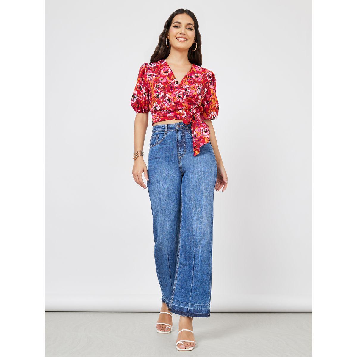بلوزة قصيرة بنمط لف-women-clothing-shirtsandblouses-blouses-image-2