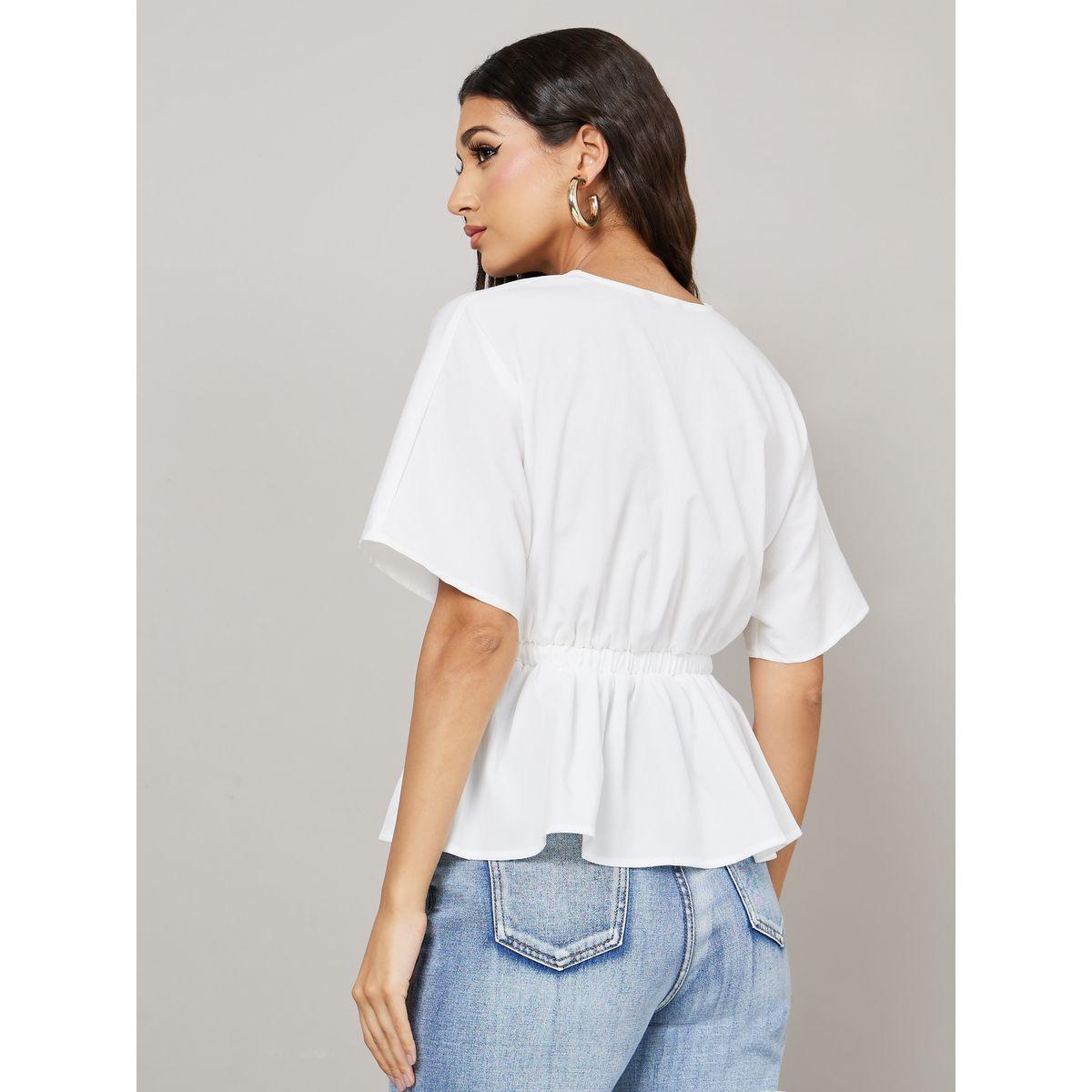 بلوزة بيبلوم بأكمام قصيرة-women-clothing-shirtsandblouses-blouses-image-4