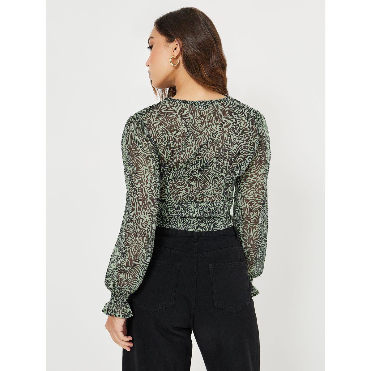 بلوزة بنمط لف مطبعة بالكامل-women-clothing-shirtsandblouses-blouses-image-4