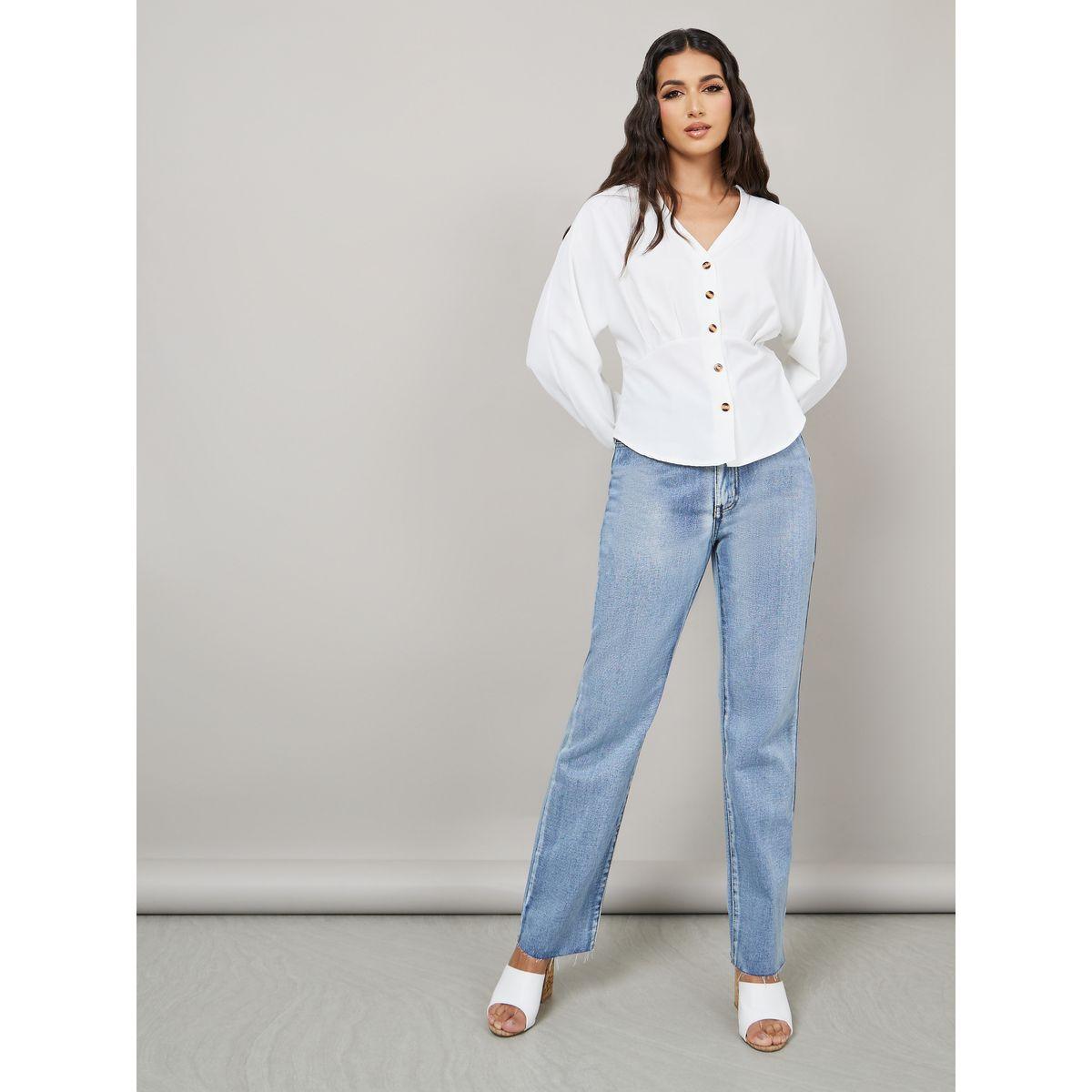 بلوزة كاجوال مزينة بأزرار-women-clothing-shirtsandblouses-blouses-image-2