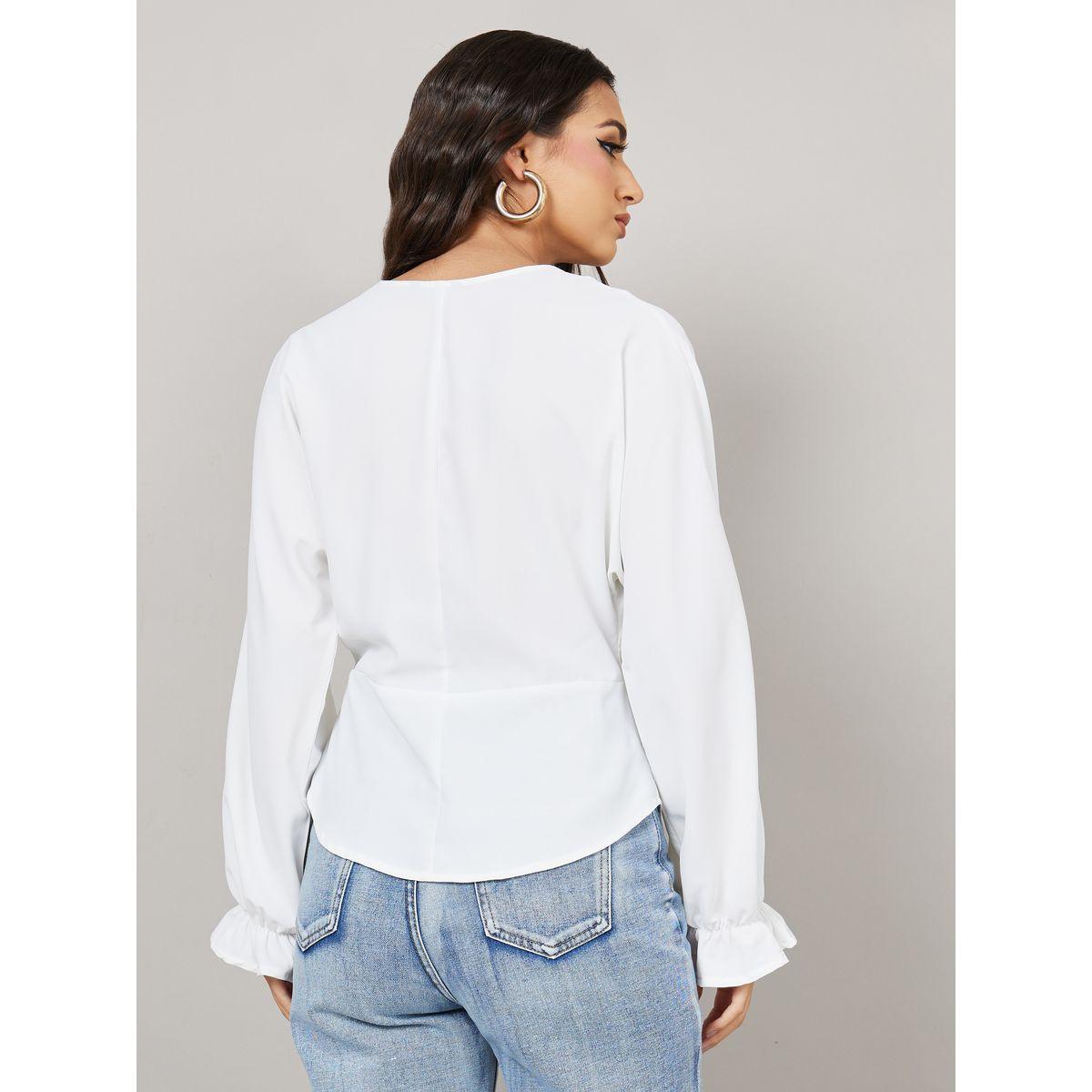Styli Regular Fit V Neck Button Detail Blouse-women-clothing-shirtsandblouses-blouses-image-4