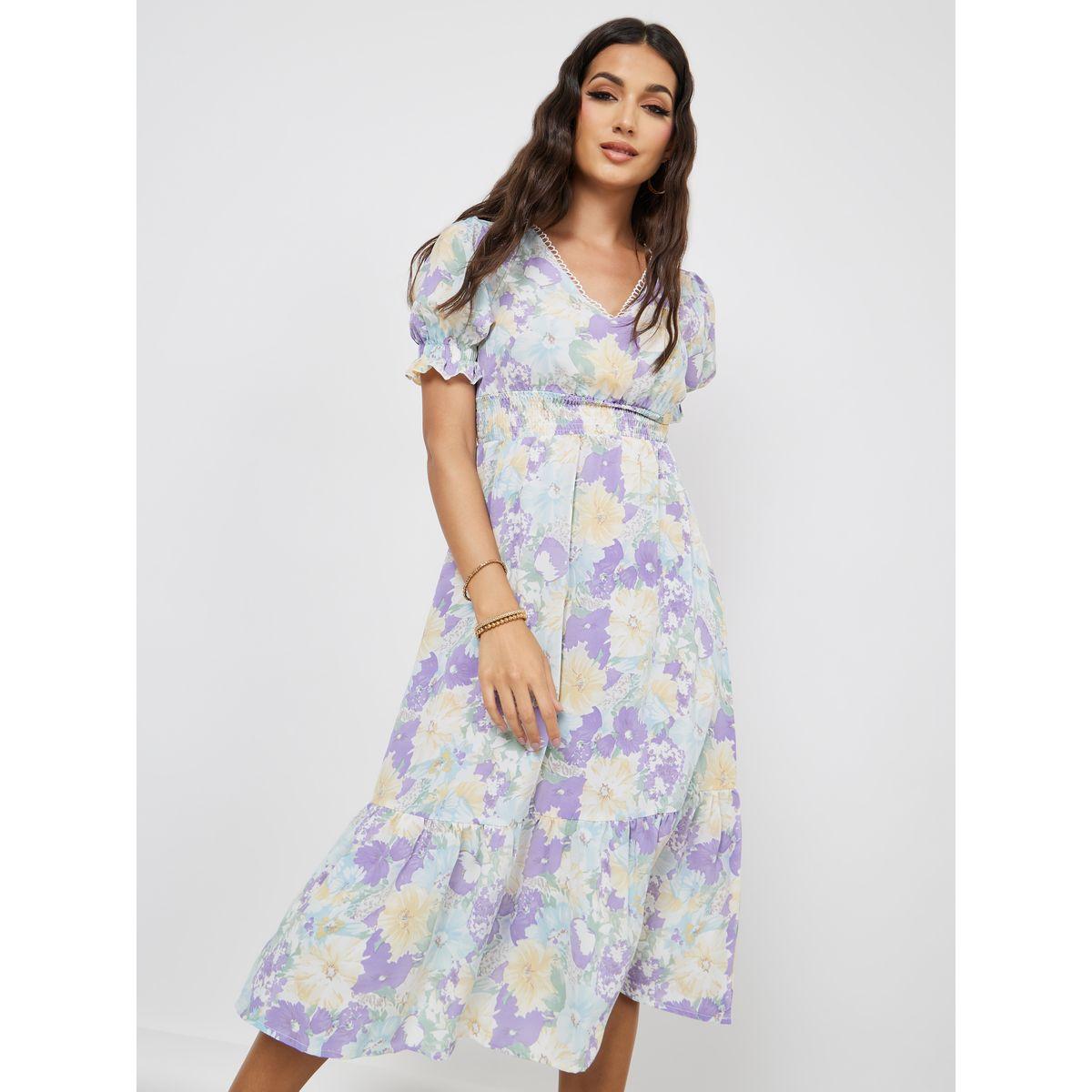 فستان ميدي مطبع بزهور-women-clothing-dresses-image-2