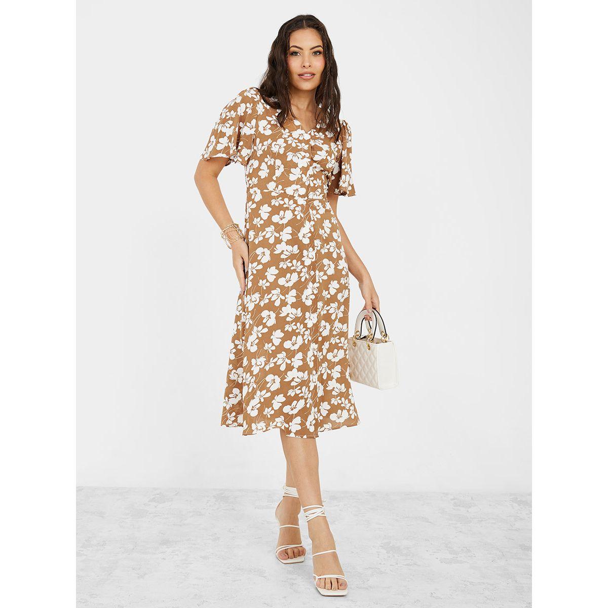Styli Floral Print A-Line Shirt Midi Dress-women-clothing-dresses-image-2
