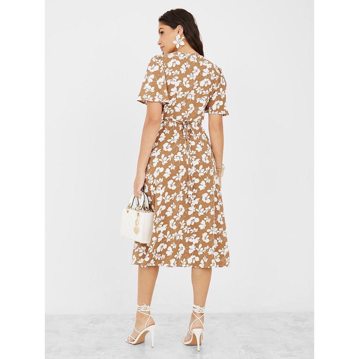 Styli Floral Print A-Line Shirt Midi Dress-women-clothing-dresses-image-4