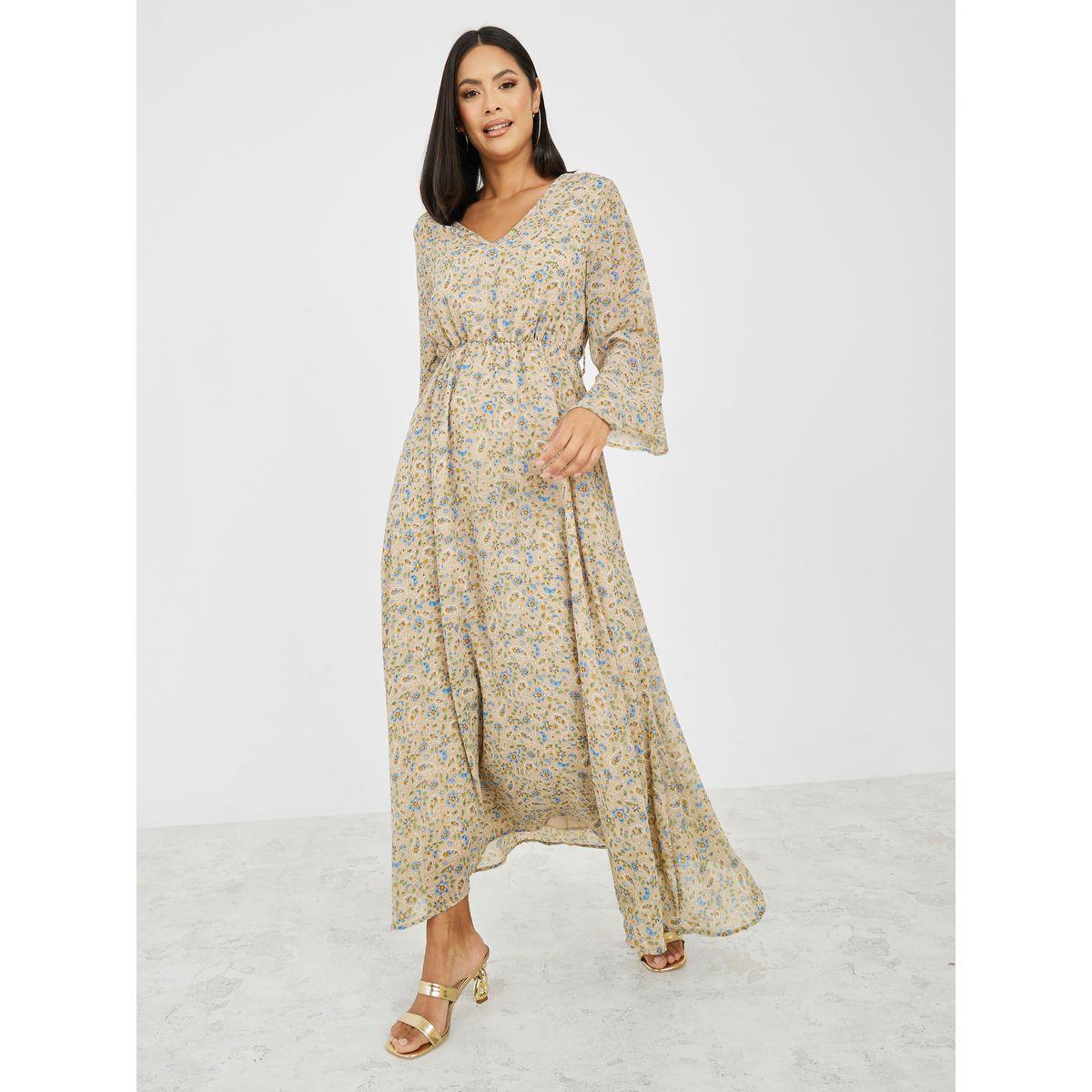 Styli All Over Floral Print A-Line Maxi Dress-women-clothing-dresses-image-1