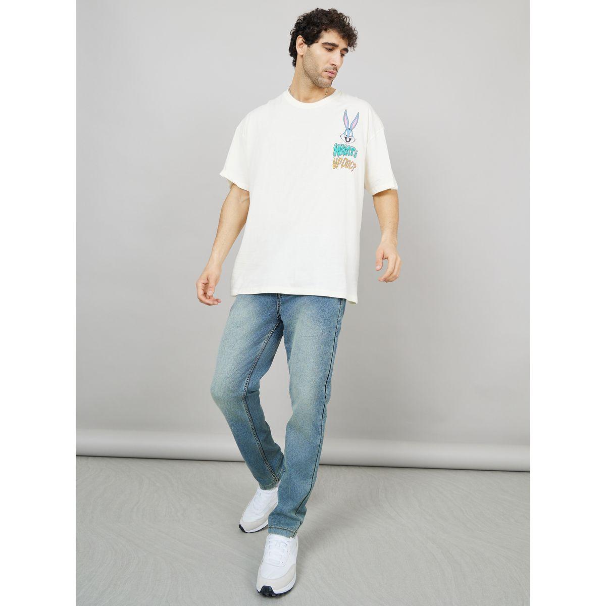 Styli Front and Back Looney Tunes Print Oversized T Shirt-men-clothing-tshirtsandpolos-tshirts-image-2