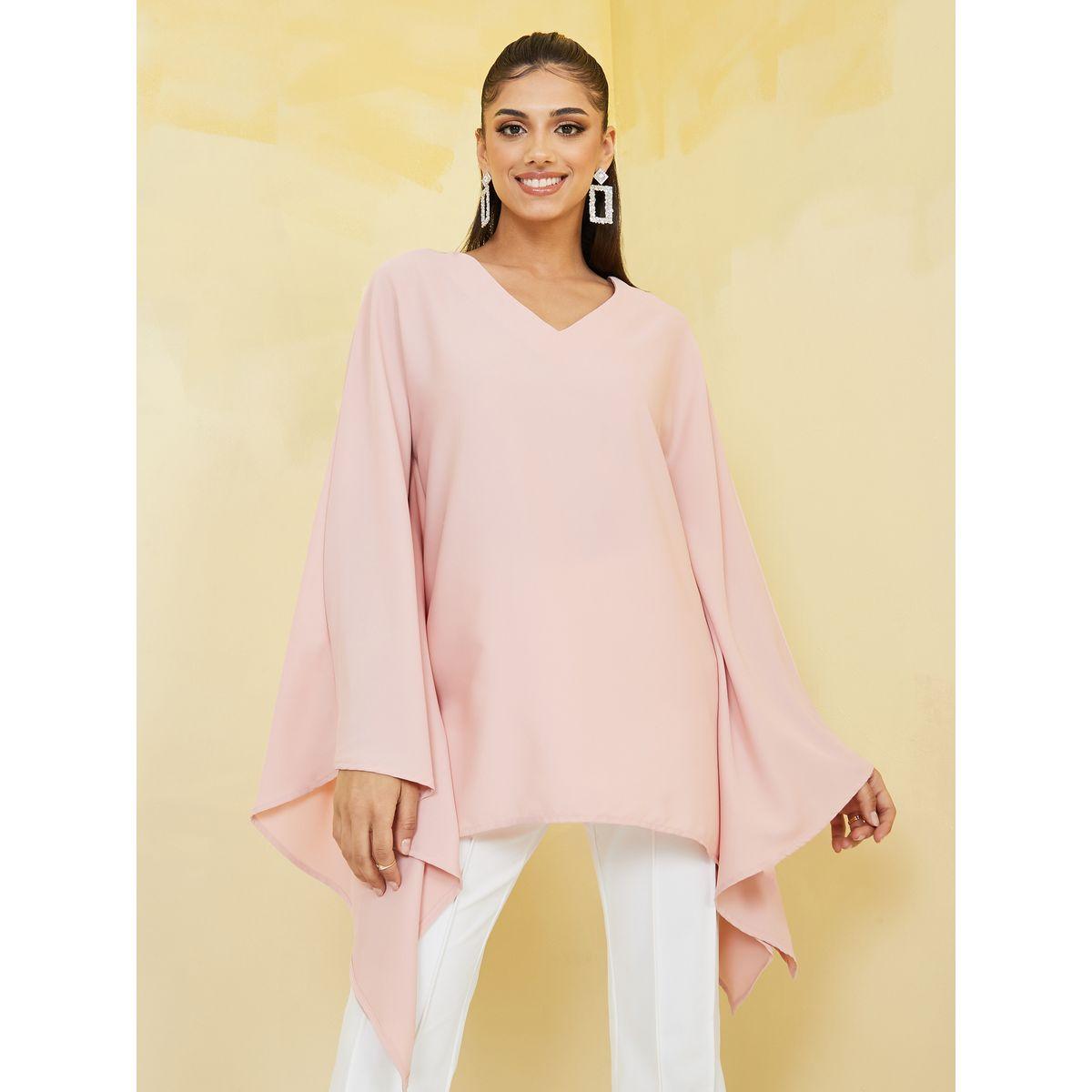 بلوزة تونيك بحواف غير متماثلة الطول-women-clothing-shirtsandblouses-blouses-image-1