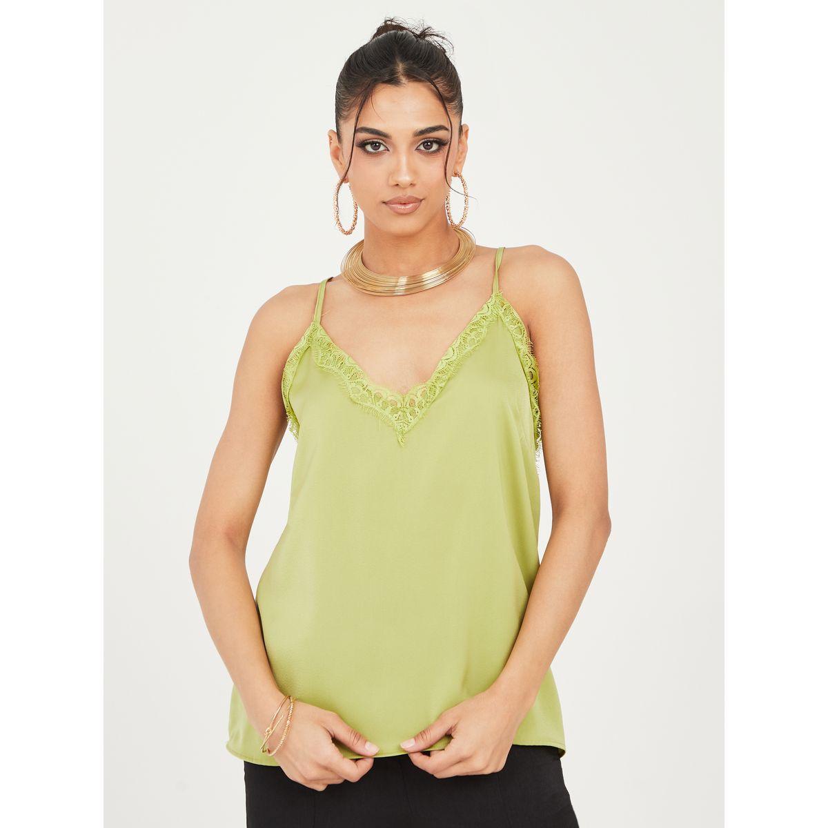Styli Lace Trim Regular Fit Cami Top-women-clothing-tshirts-image-3