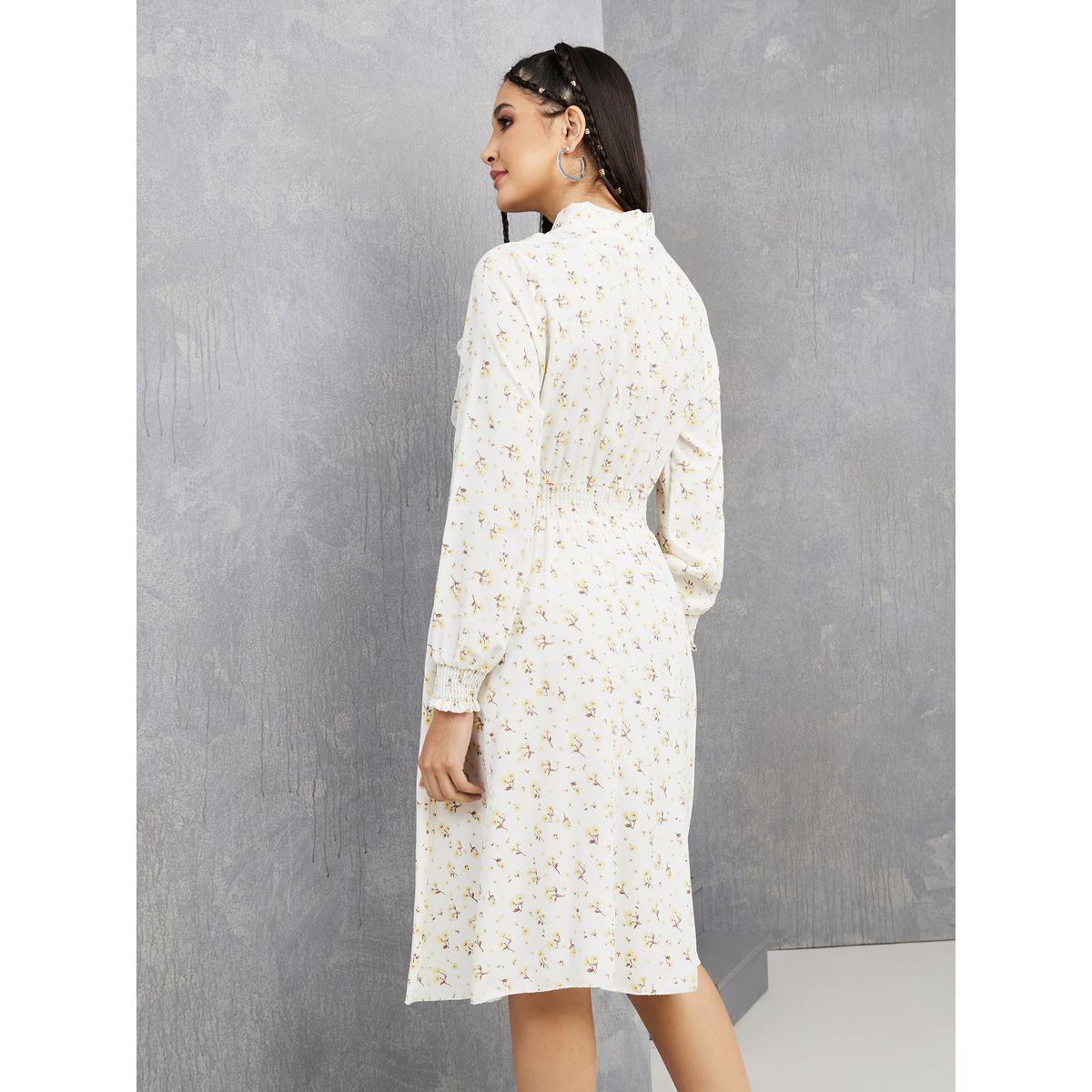 فستان ميدي بتفاصيل مزمومة-women-clothing-dresses-image-4