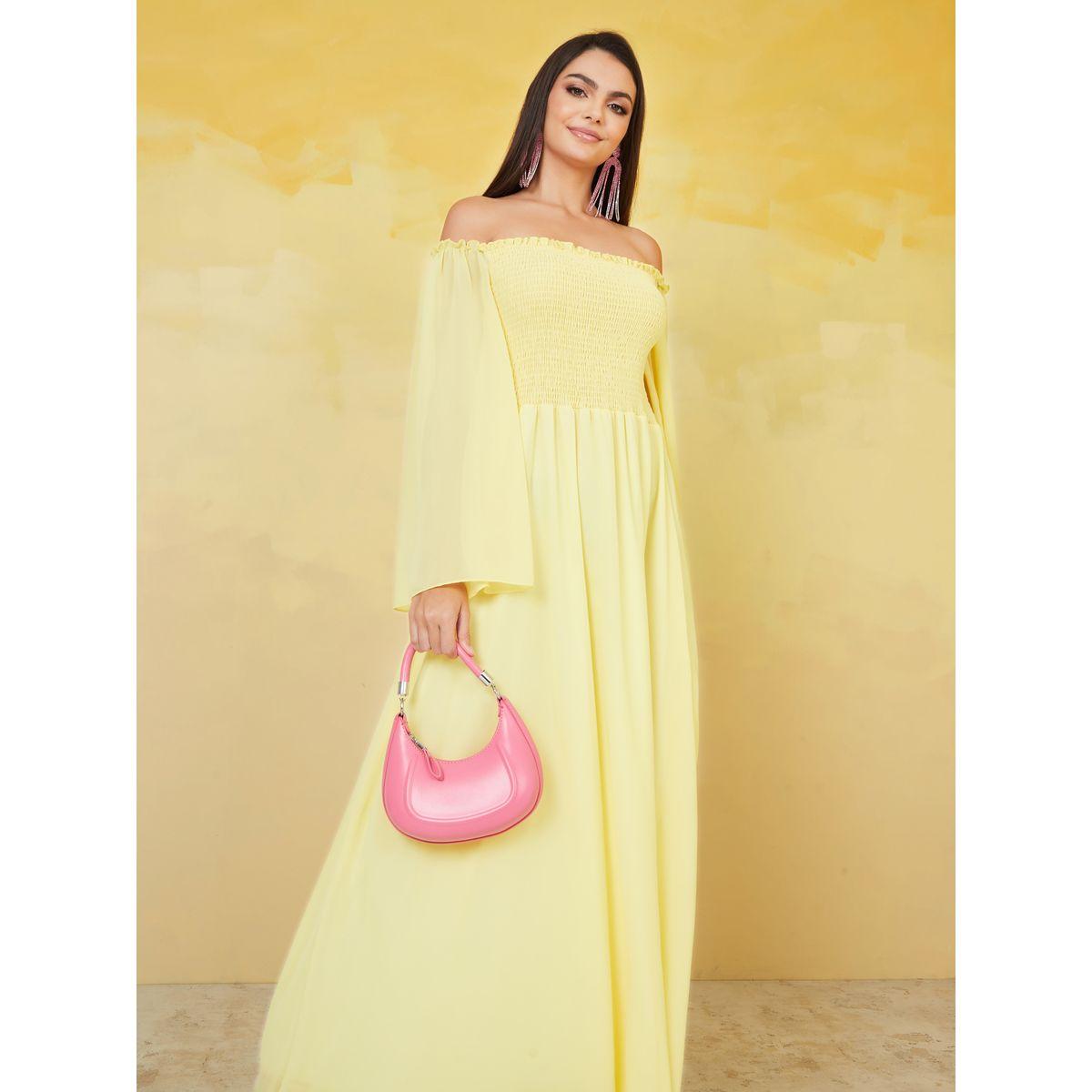 فستان طويل شيفون بأكتاف مكشوفة-women-clothing-dresses-image-2