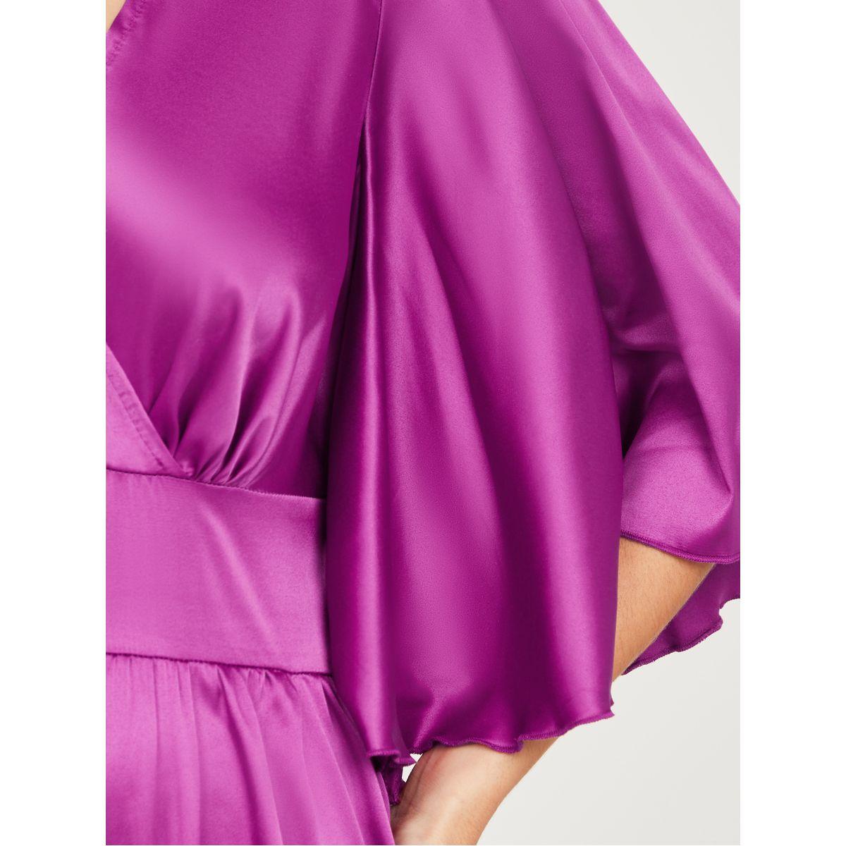 فستان طويل ساتان بأكمام فلوت-women-clothing-dresses-image-3