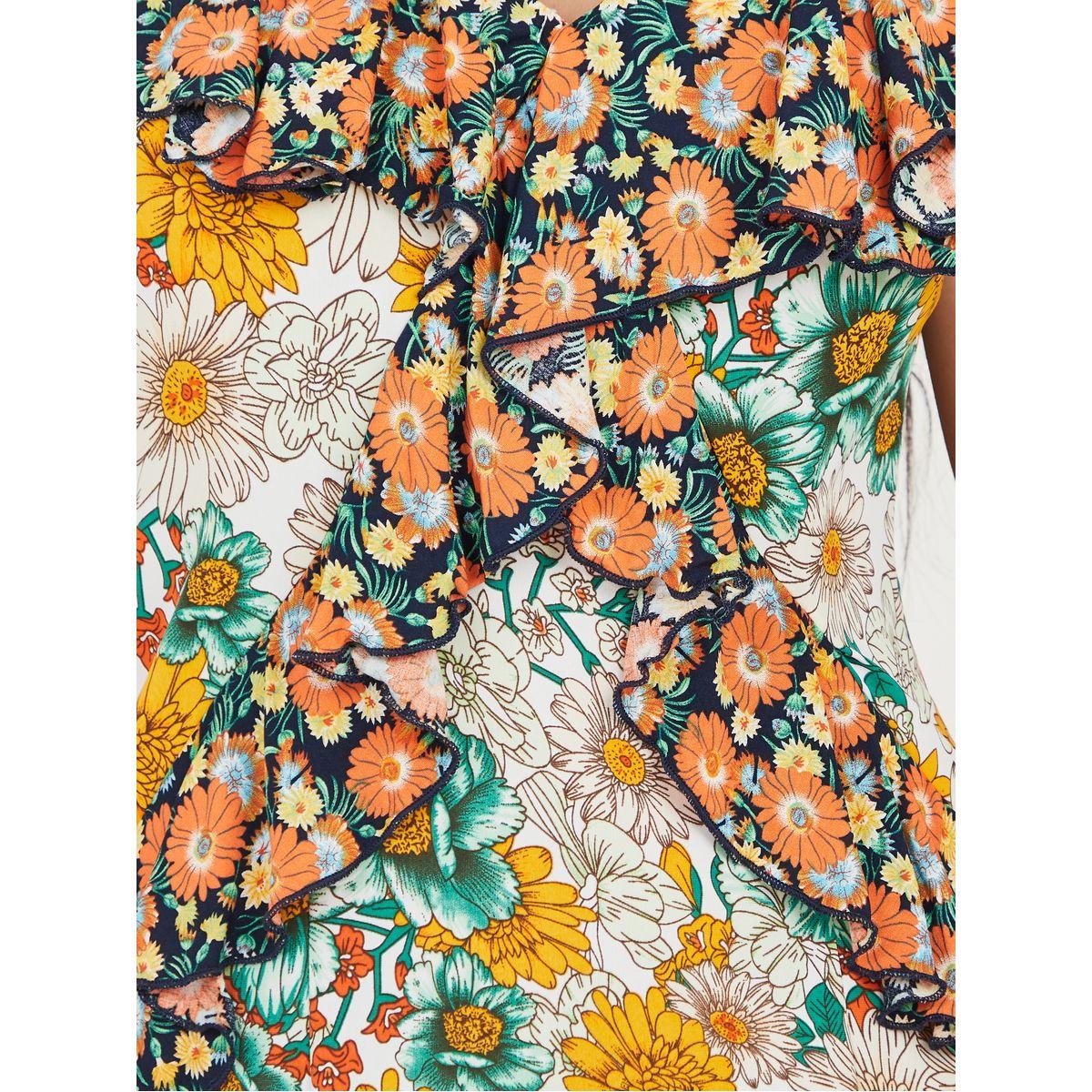 Styli Cap Sleeve Frill Detail Flower Print Midi Dress-women-clothing-dresses-image-3