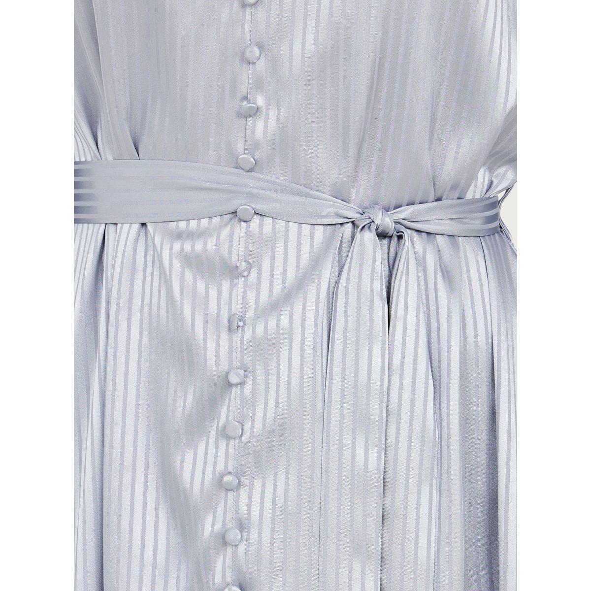 Styli Striped Jacquard Button Detail Midi Dress-women-clothing-dresses-image-3