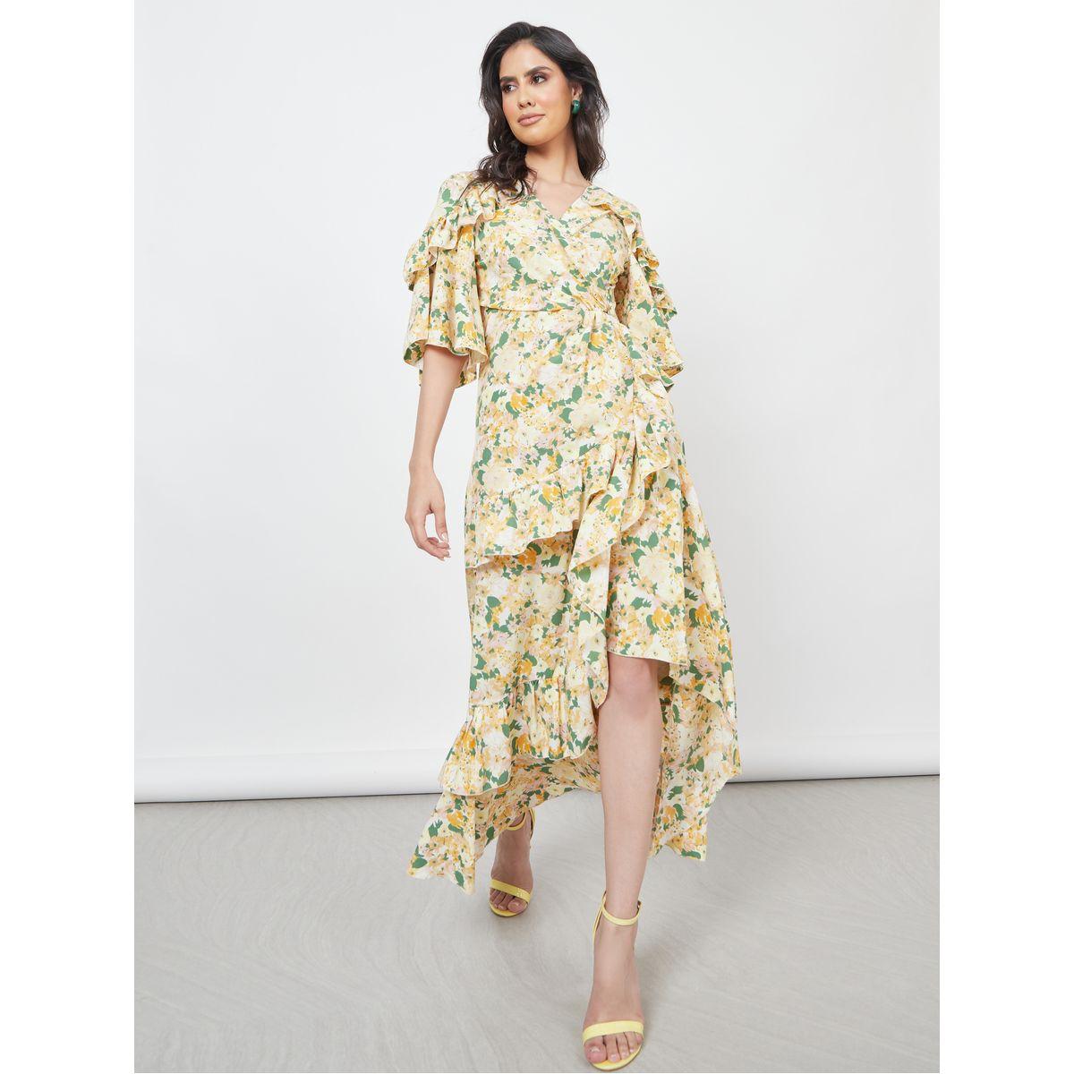 Styli Floral Print Ruffle Asymmetric Hem Maxi Dress-women-clothing-dresses-image-1