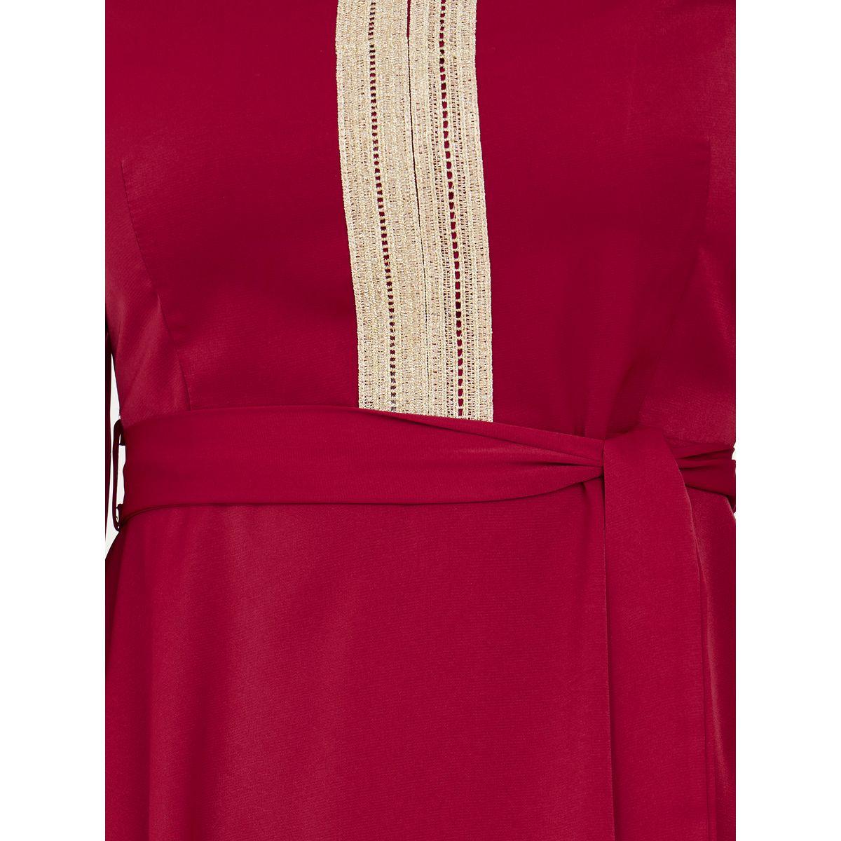 Styli Embroidered Self Tie Belt Midi Dress-women-clothing-dresses-image-3