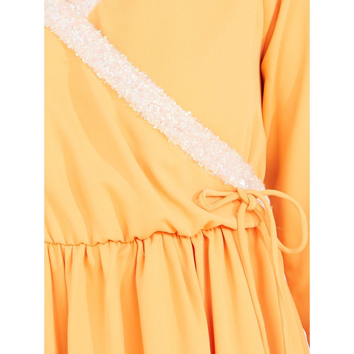 Styli 3/4 Sleeve Beaded Trim A-Line Maxi Dress-women-clothing-dresses-image-3