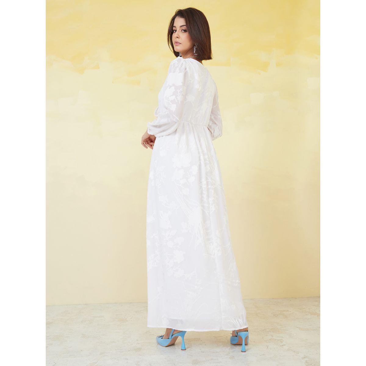 Styli Jacquard V Neck A-Line Maxi Dress-women-clothing-dresses-image-4
