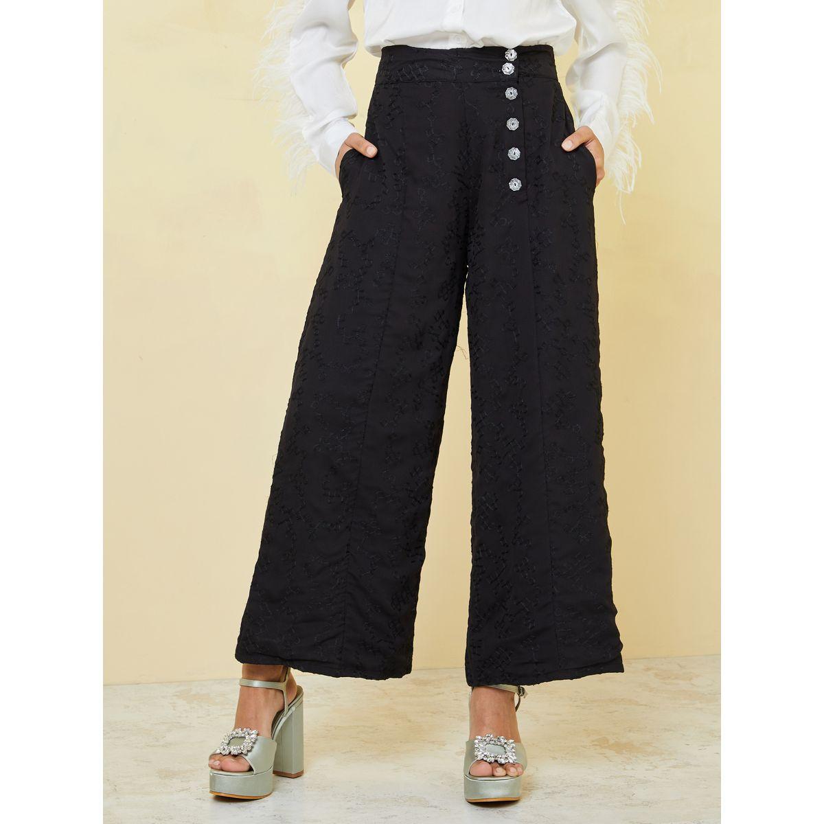 بنطال واسع الأرجل مزين بأزرار-women-clothing-bottoms-trousers-image-1