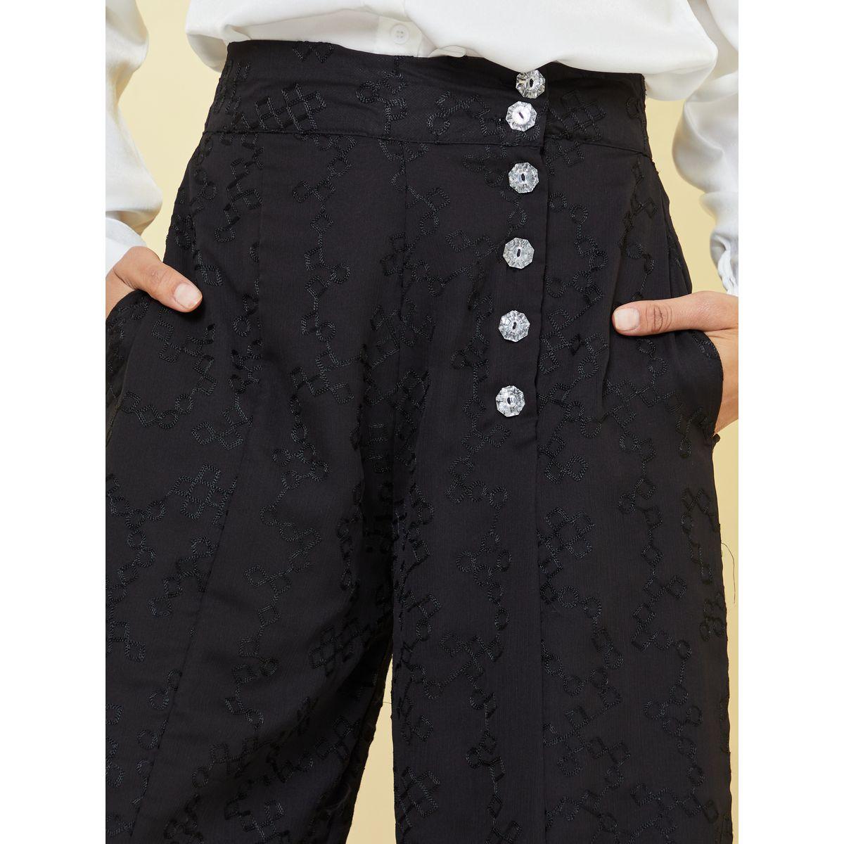 بنطال واسع الأرجل مزين بأزرار-women-clothing-bottoms-trousers-image-3