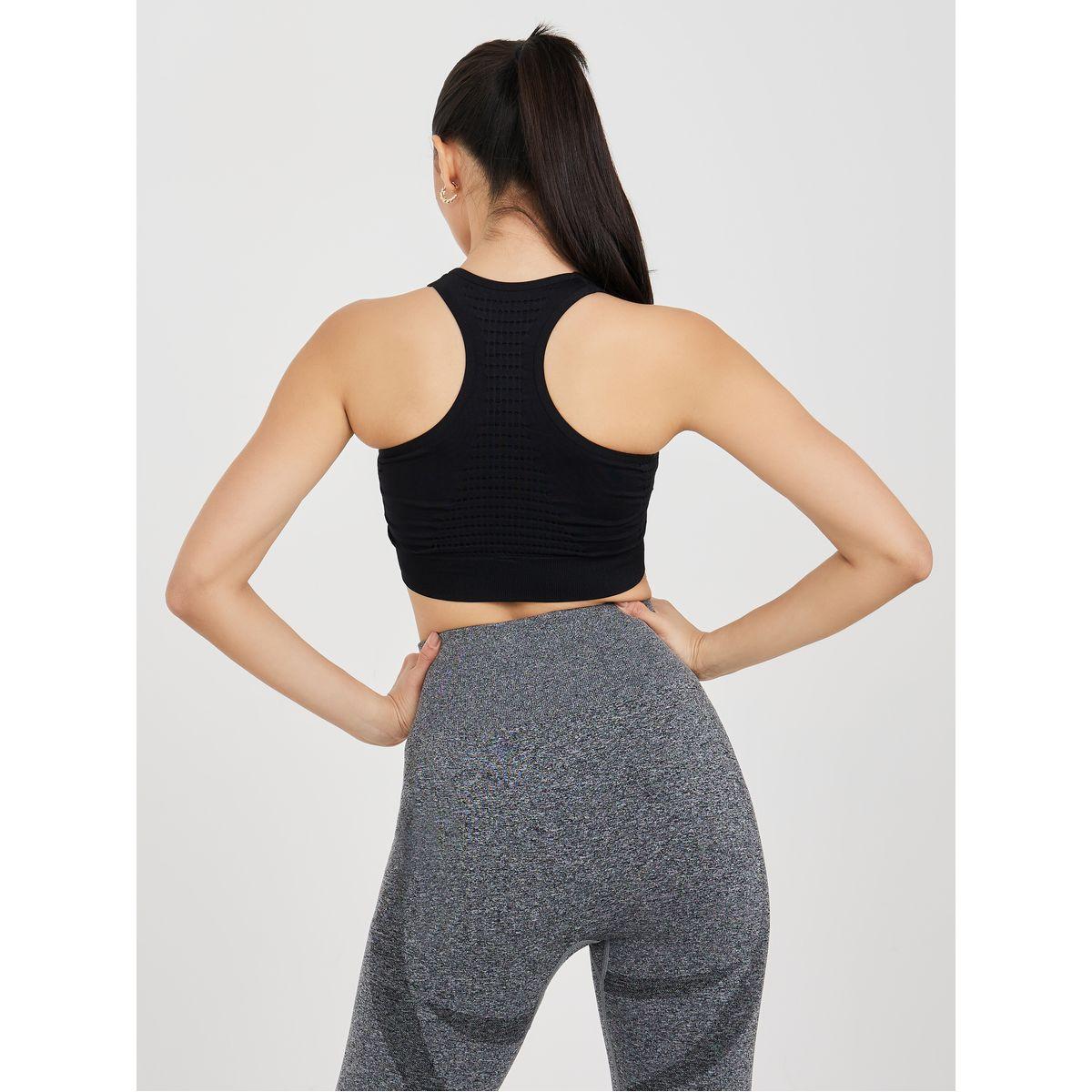 Styli Active Front Zip Seamless Knit Detail Sports Bra-women-clothing-sportswearandactivewear-sportsbras-image-4
