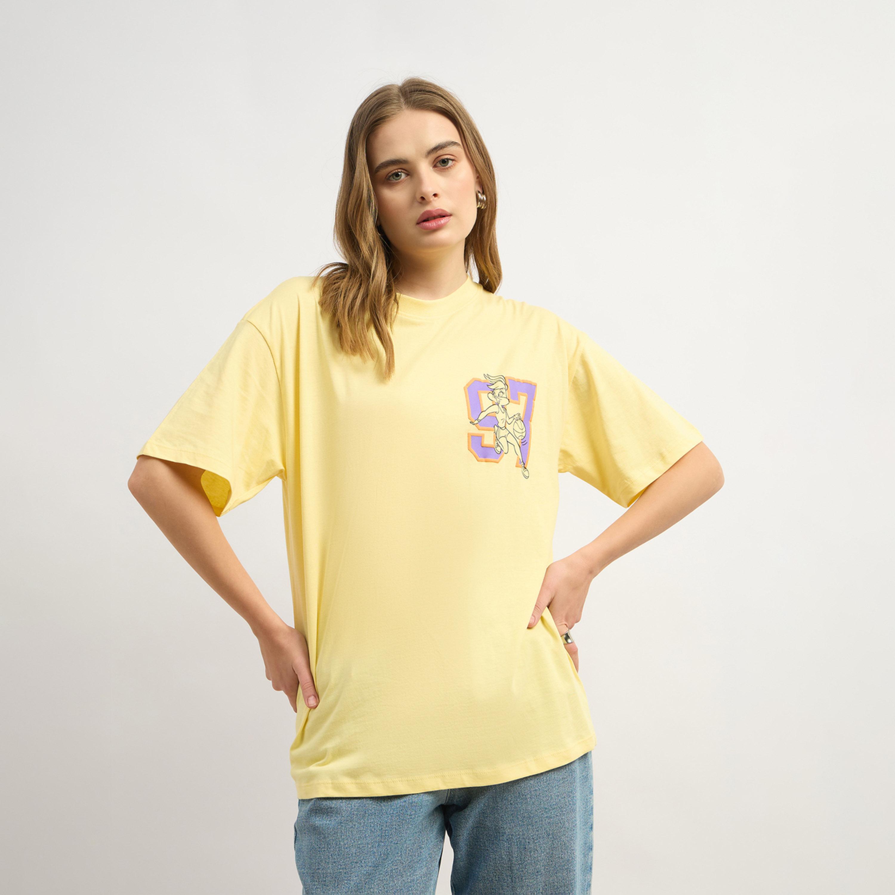 Warner Bros Graphic Print Round Neck Oversized T-Shirt-women-clothing-tshirts-image-2