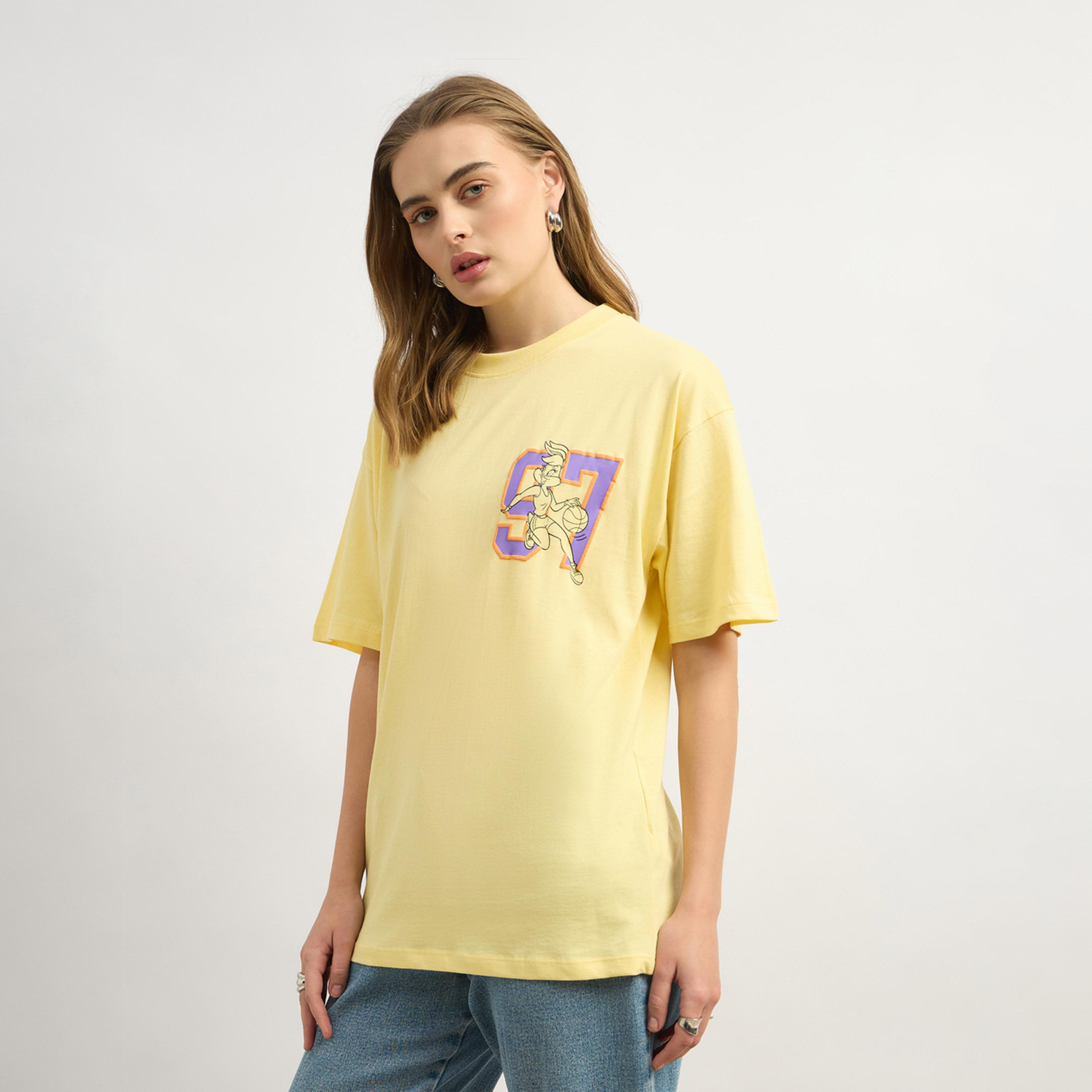 Warner Bros Graphic Print Round Neck Oversized T-Shirt-women-clothing-tshirts-image-3