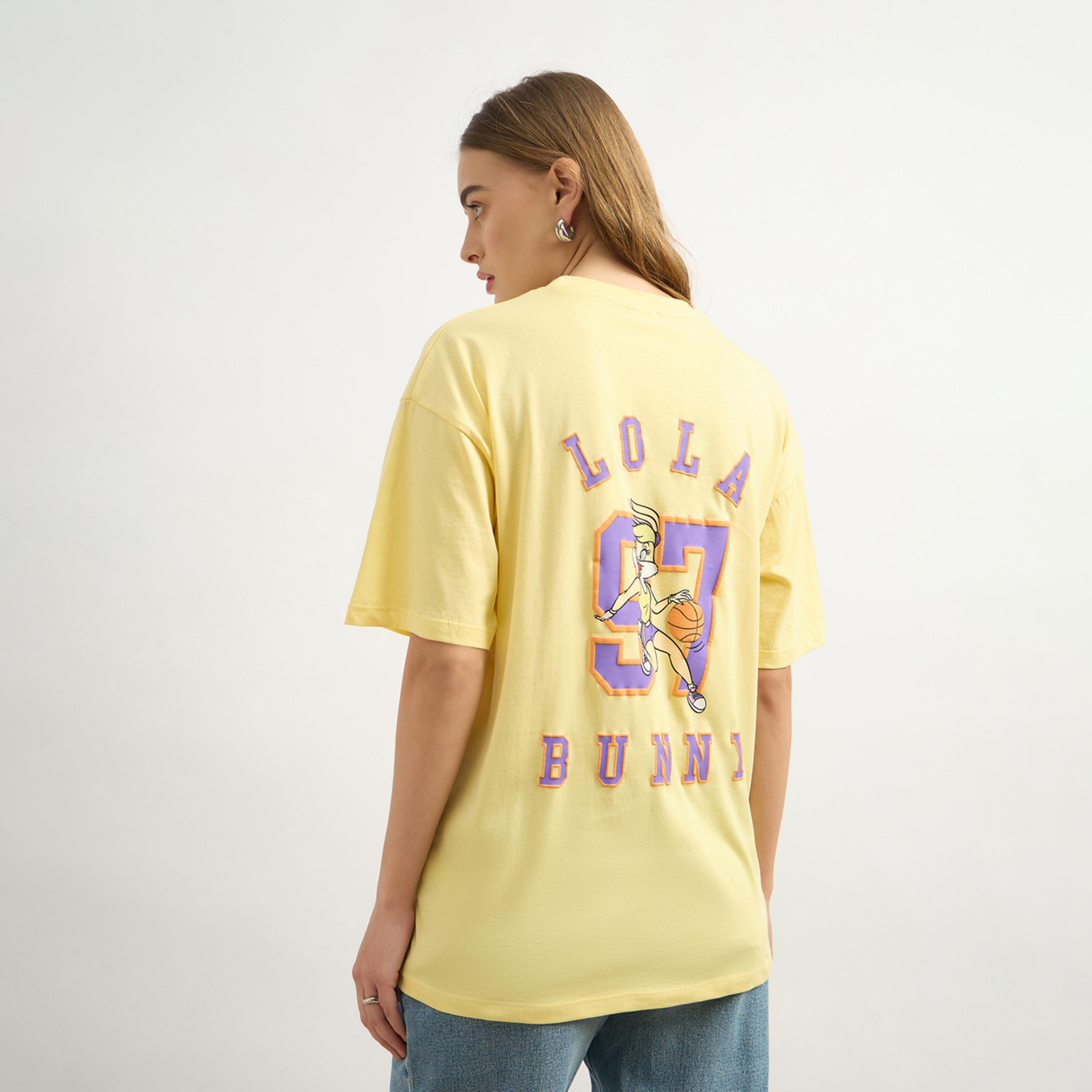 Warner Bros Graphic Print Round Neck Oversized T-Shirt-women-clothing-tshirts-image-5