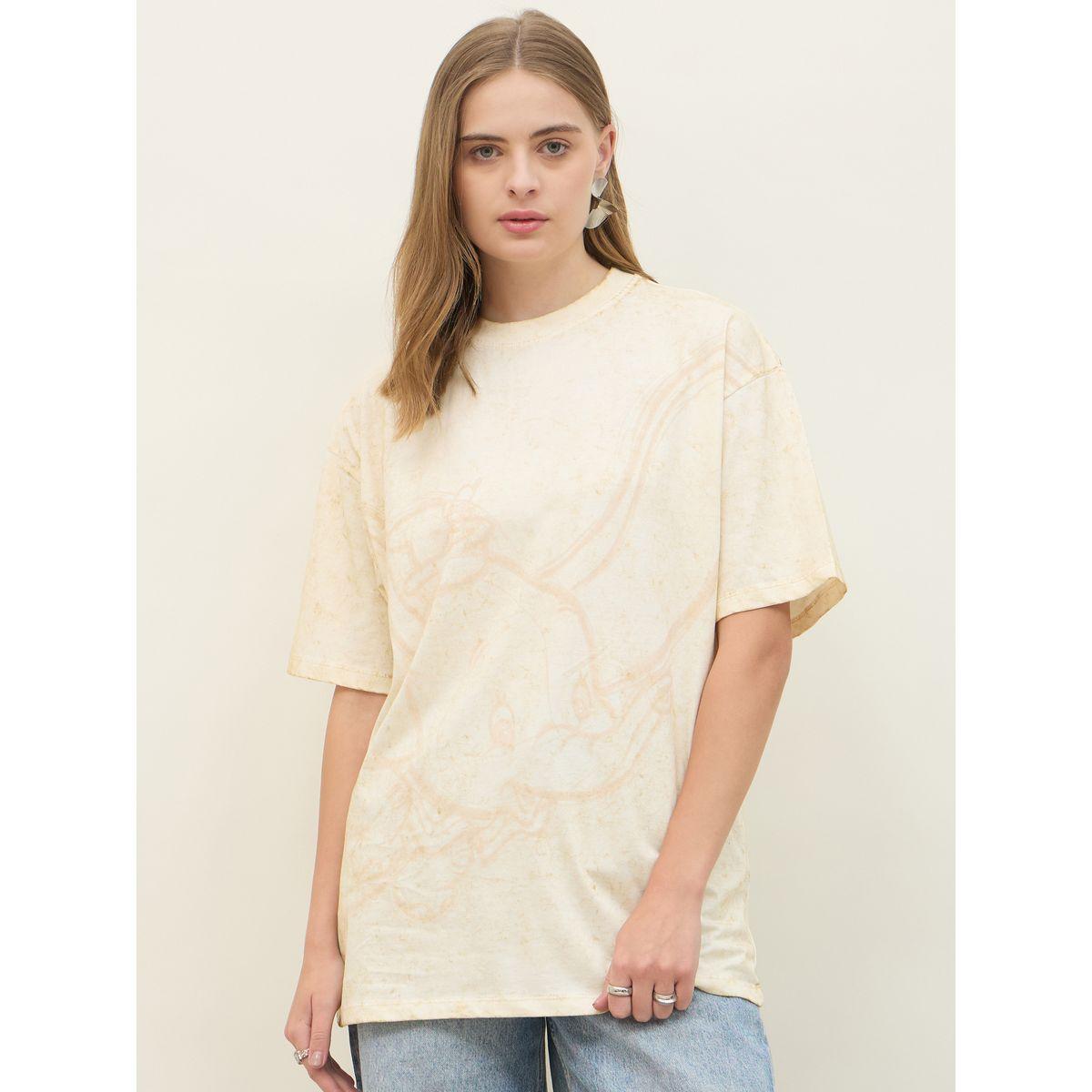 Disney Oversized Dumbo Graphic Longline T-Shirt-women-clothing-tshirts-image-2