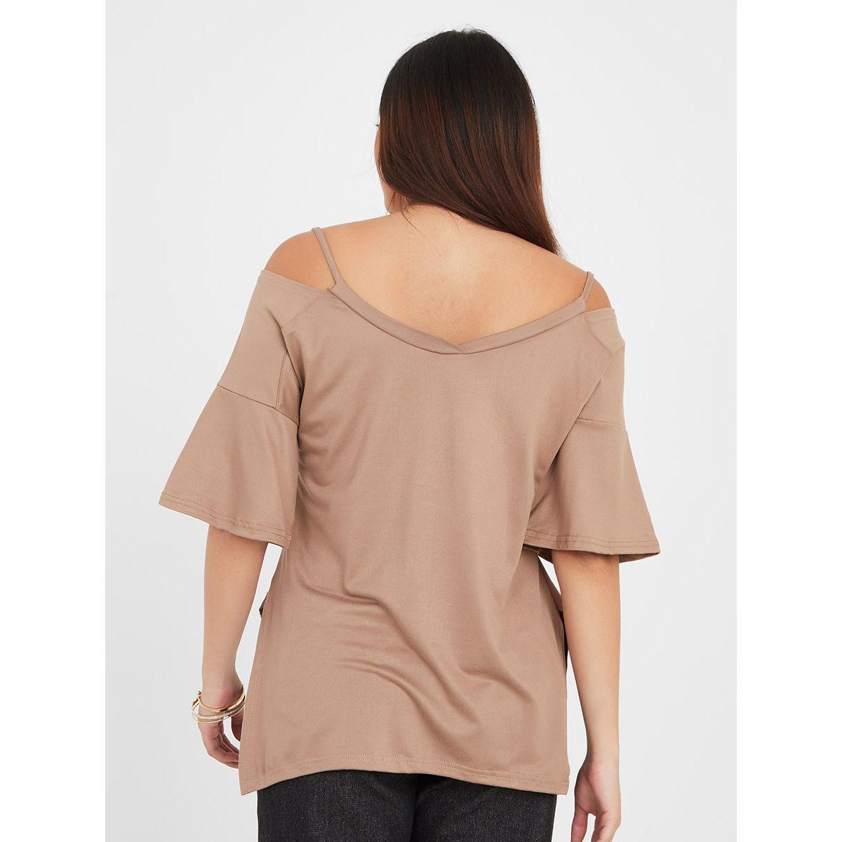 Styli Regular Fit Exaggerated Sleeve Cold Shoulder T-Shirt-women-clothing-tshirts-image-4