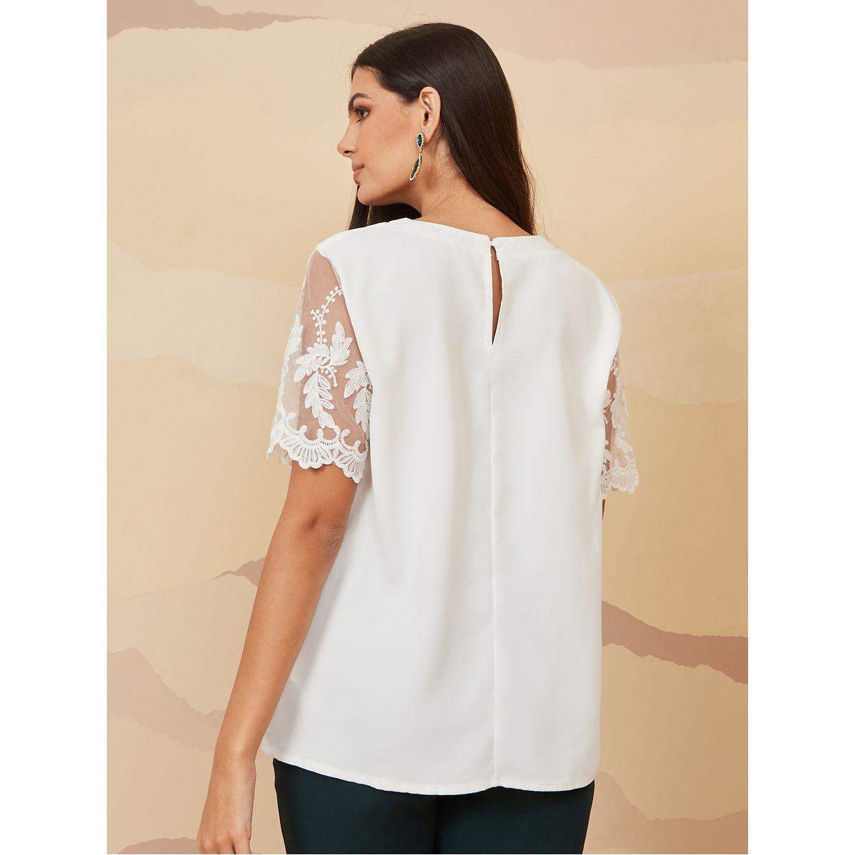 بلوزة كاجوال بتداخلات شبكية-women-clothing-shirtsandblouses-blouses-image-5