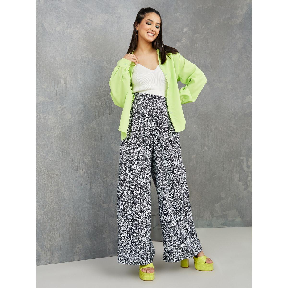 Styli High Waist Ditsy Print Wide Leg Trouser-women-clothing-bottoms-trousers-image-2