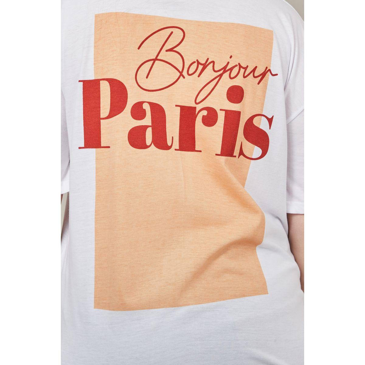 Styli Plus Oversized Bonjour Paris Slogan Longline T-Shirt-women-clothing-tshirts-image-5
