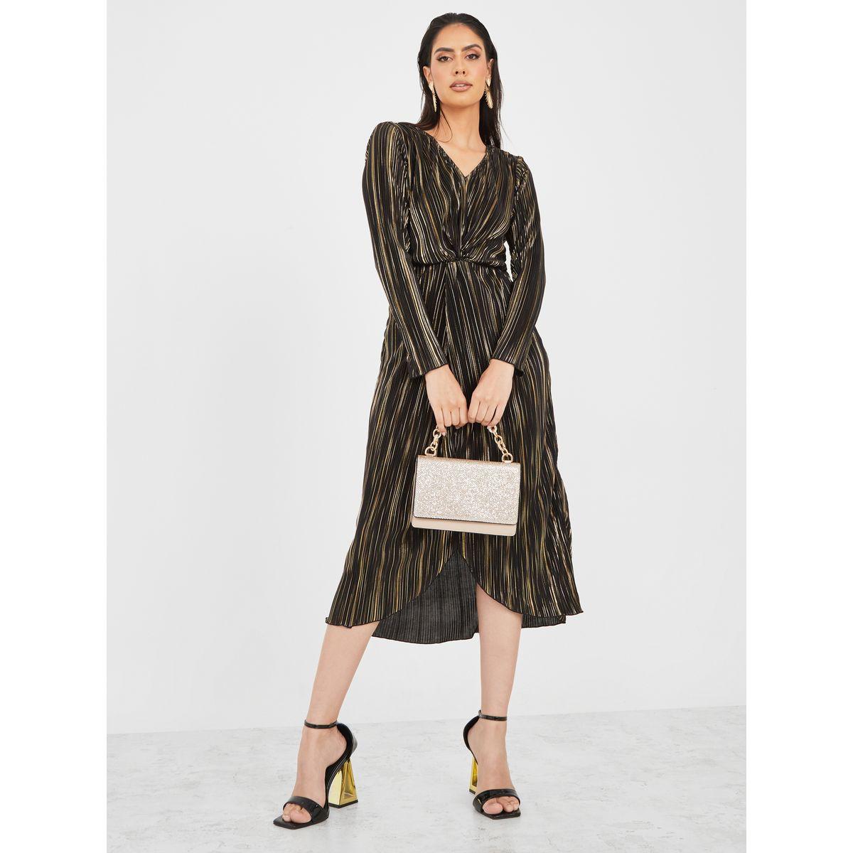 Styli Limited Plisse Twisted Front Detail Mini Dress-women-clothing-dresses-image-2
