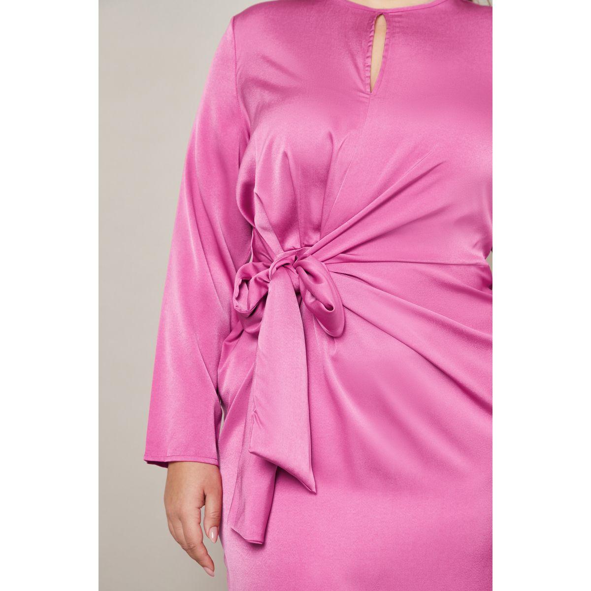 Styli Plus Tie Waist Detail Shift Midi Dress-women-clothing-dresses-image-3