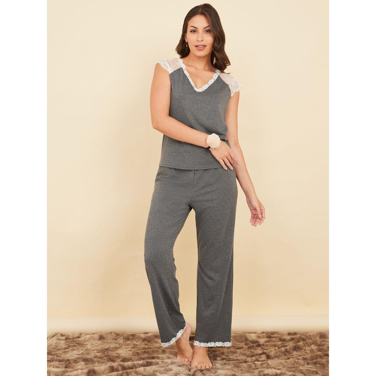 طقم بيجاما من ( بنطال + تيشيرت )-women-clothing-nightwear-pyjamas-longsets-image-2