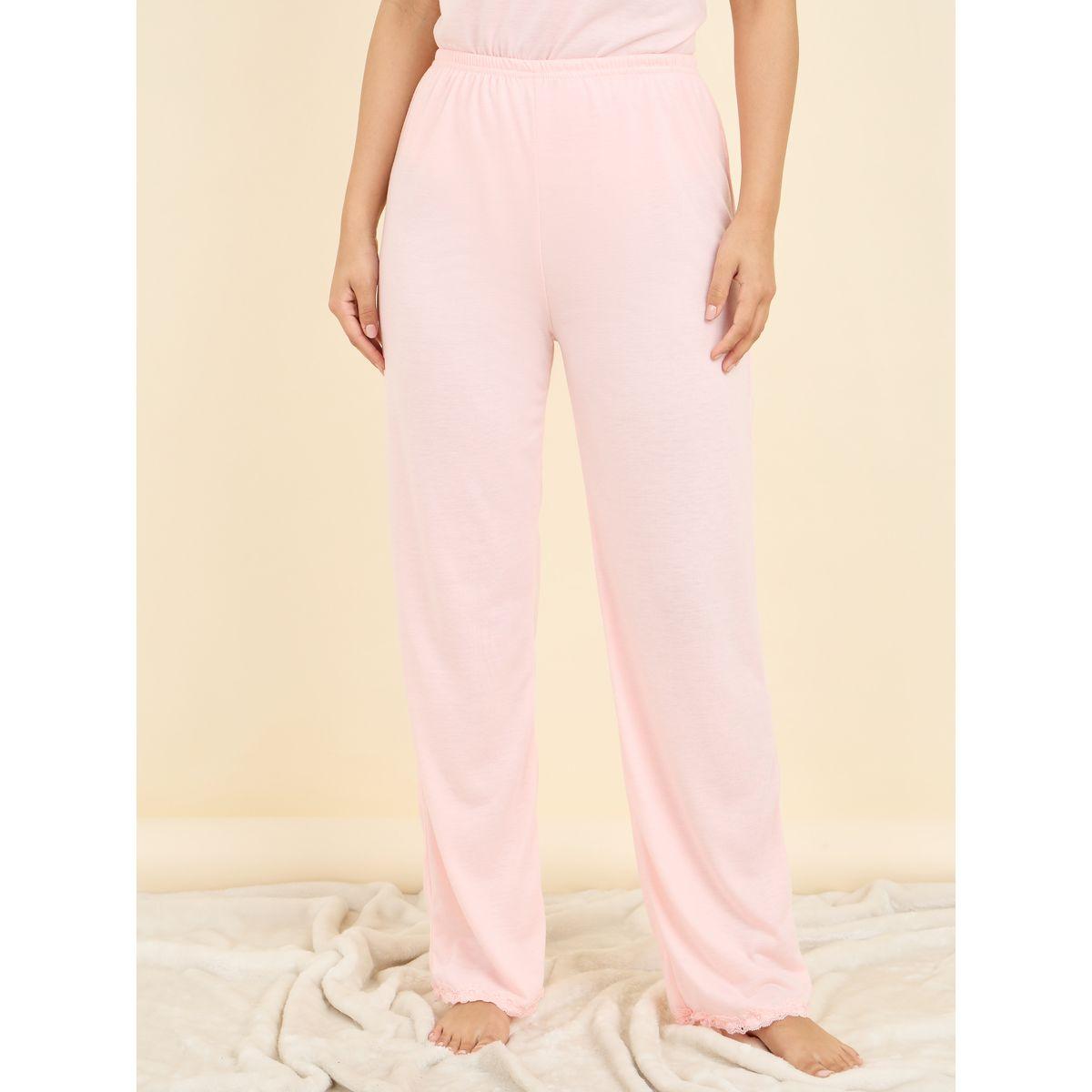 Styli Unwind Lace Trim Sleeves V Neck T-shirt and Pyjama Set-women-clothing-nightwear-pyjamas-longsets-image-5