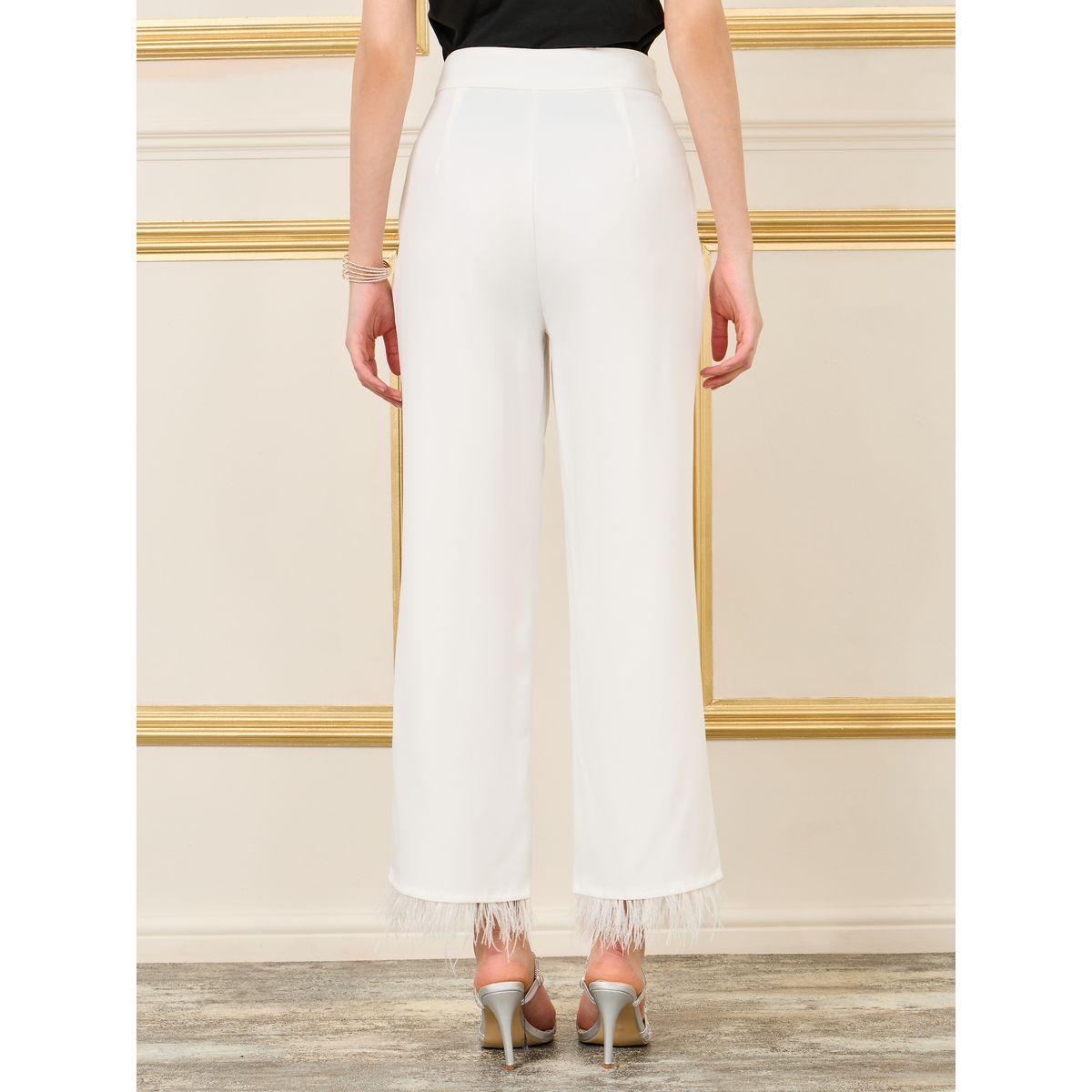 بنطال بارجل مستقيمة وتفاصيل جلد صناعي-women-clothing-bottoms-trousers-image-4