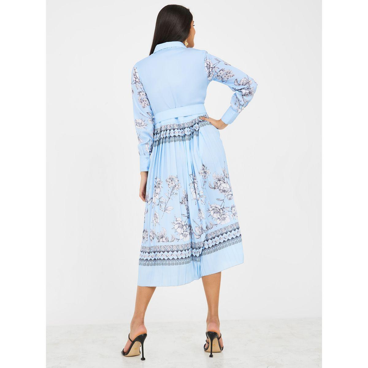 فستان ميدي مطبع بزهور-women-clothing-dresses-image-4